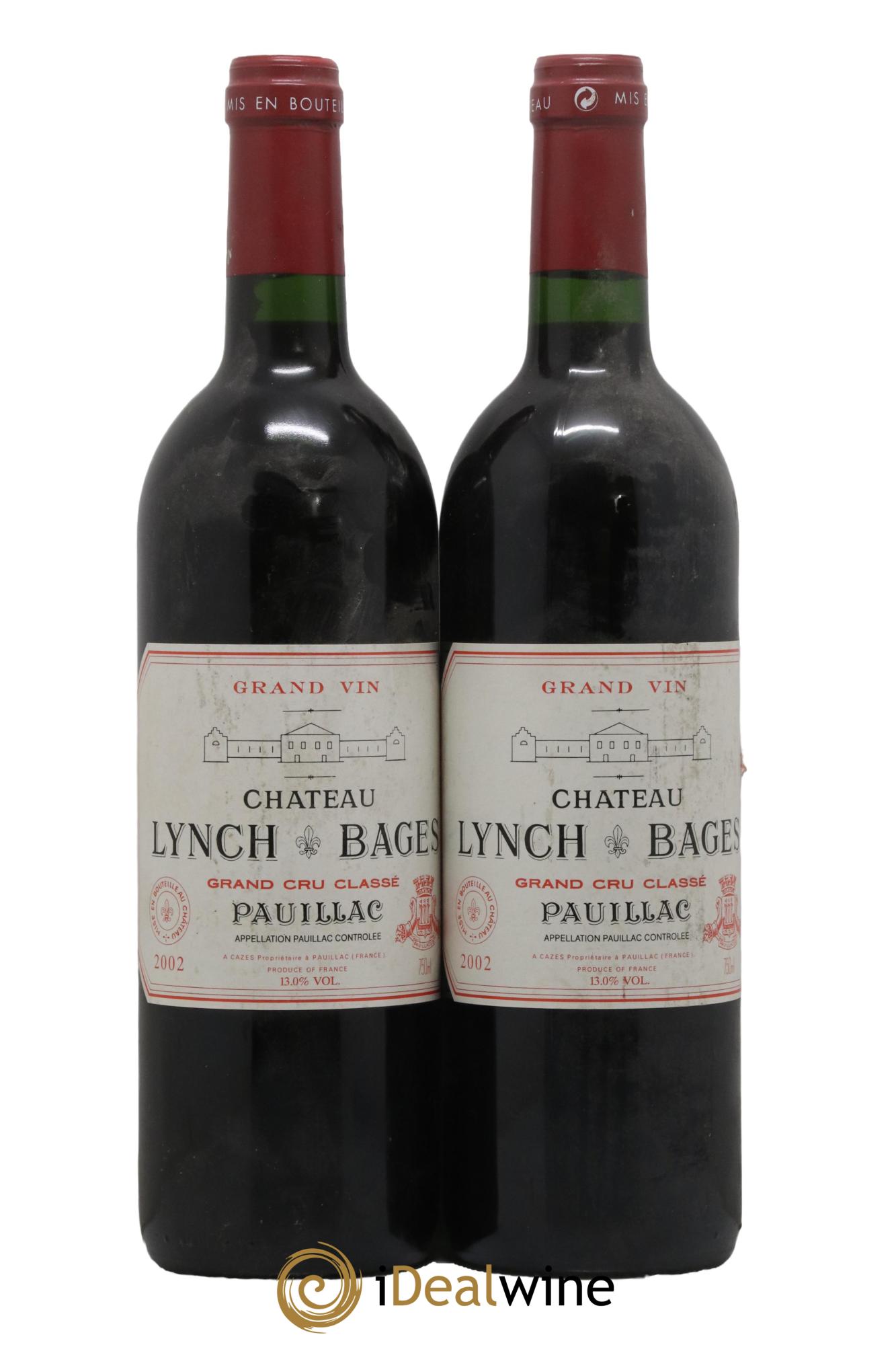 Château Lynch Bages 5ème Grand Cru Classé 2002 - Lot de 2 bouteilles - 0