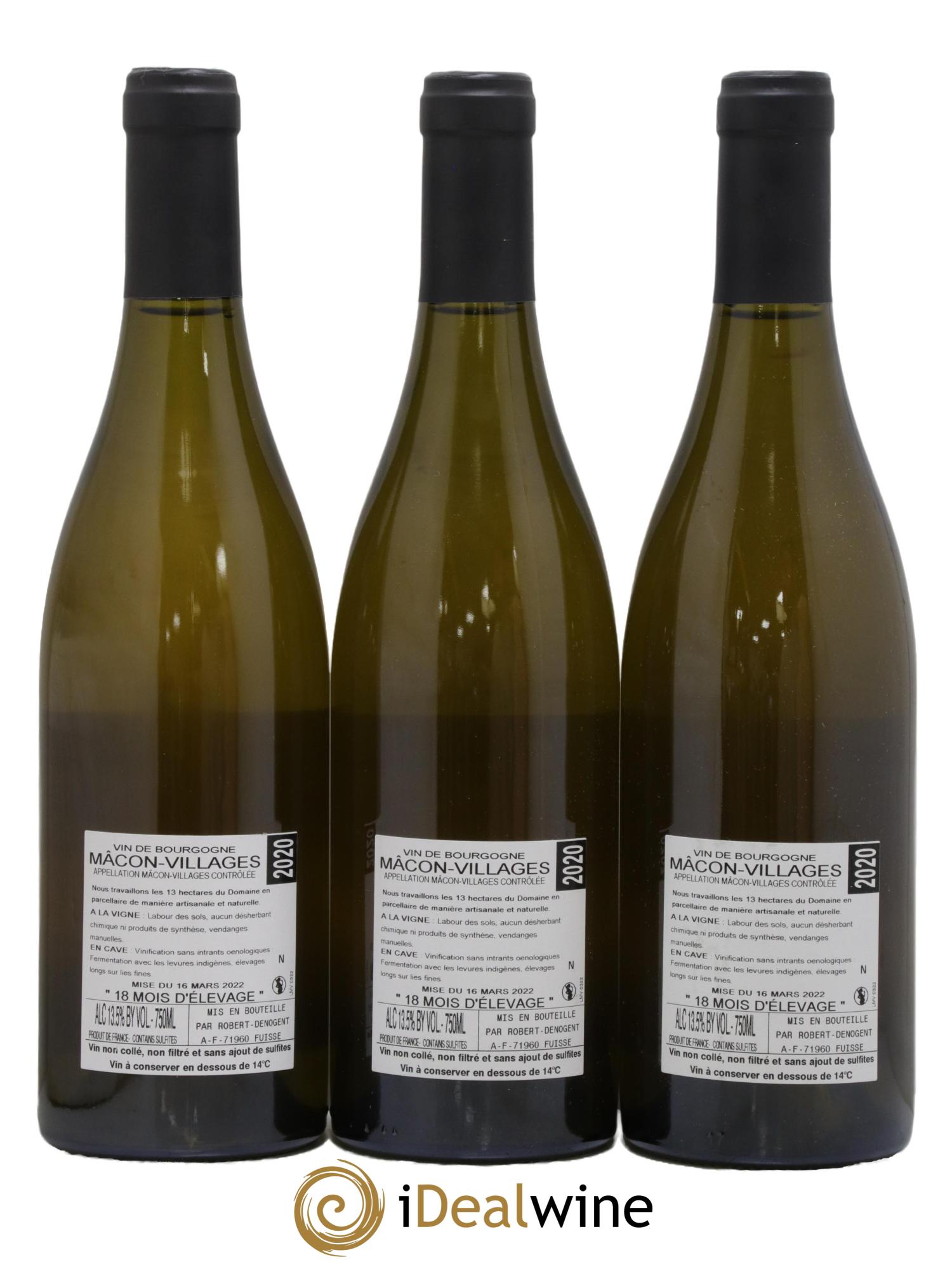 Mâcon-Villages Les Sardines Robert Denogent (Domaine) 2020 - Lot of 3 bottles - 1