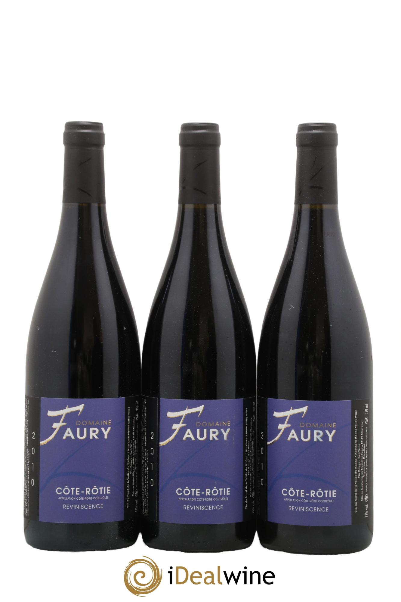 Côte-Rôtie Reviniscence Faury 2010 - Lot of 3 bottles - 0