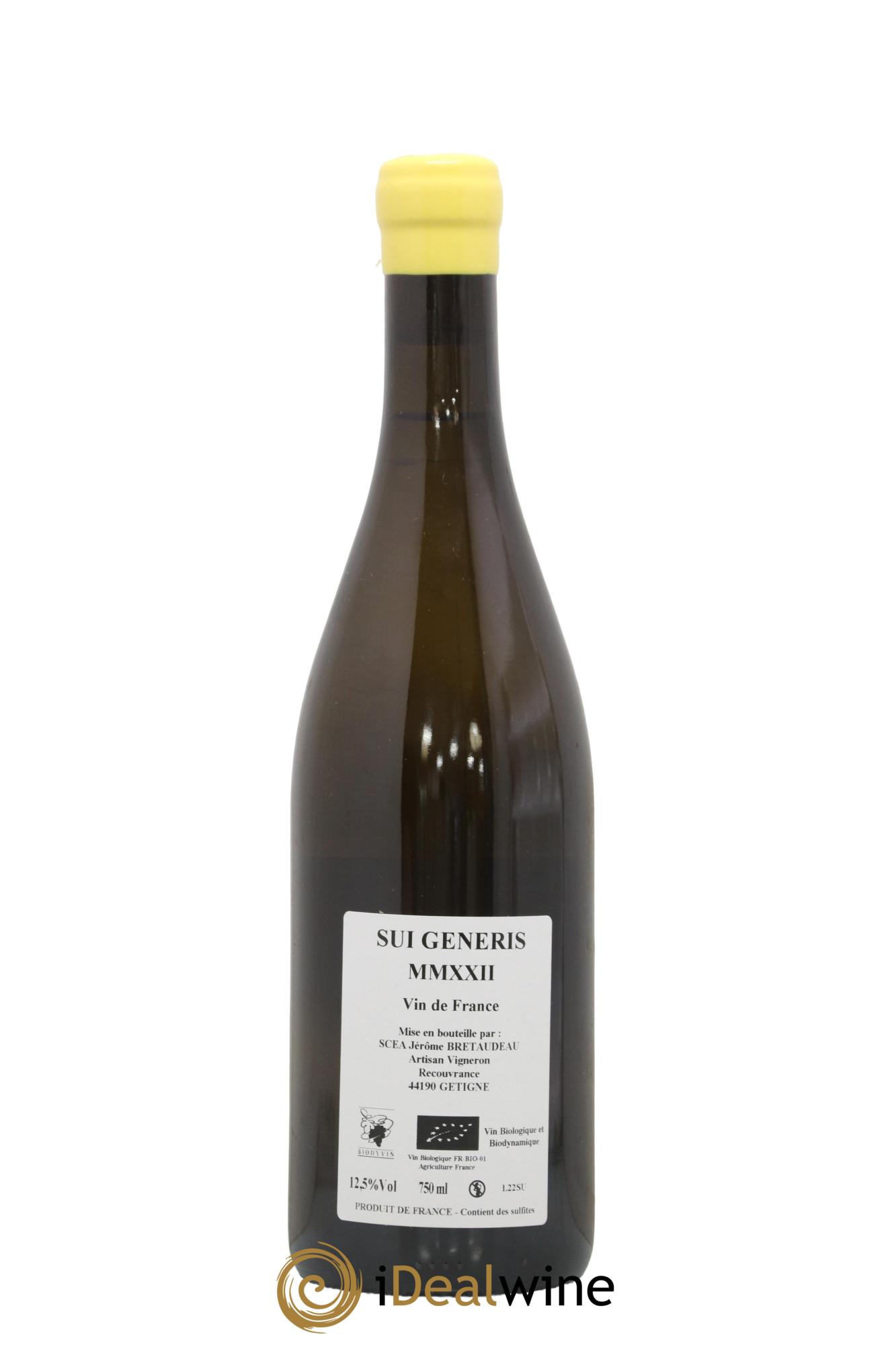 Vin de France Sui Generis Jérôme Bretaudeau 2022 - Lot de 1 bouteille - 1