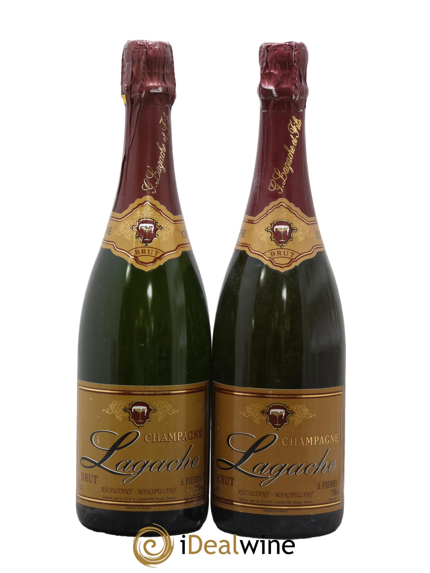 Champagne Brut Lagache - Lot of 2 bottles - 0