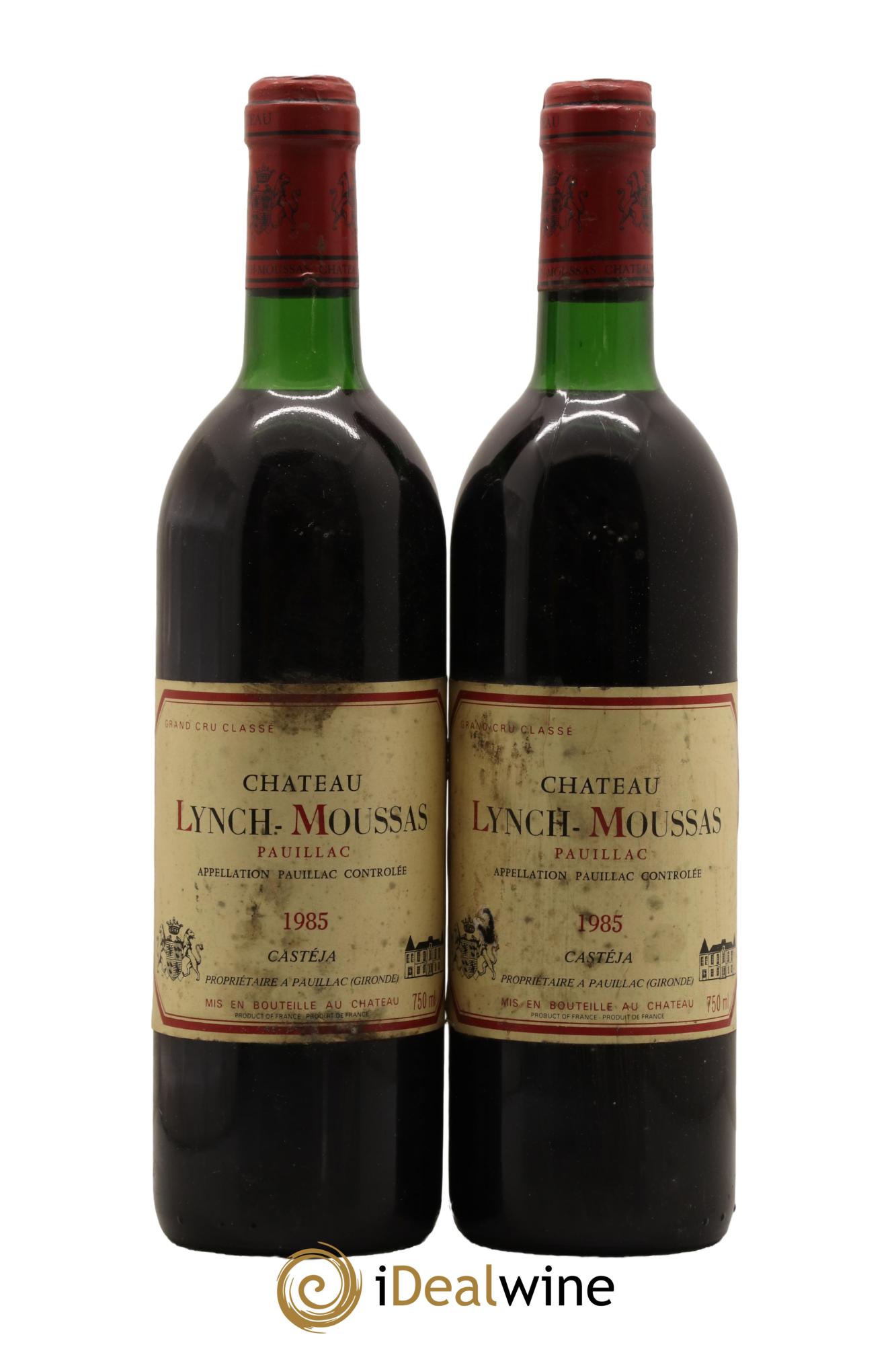 Château Lynch Moussas 5ème Grand Cru Classé 1985 - Lot de 2 bouteilles - 0