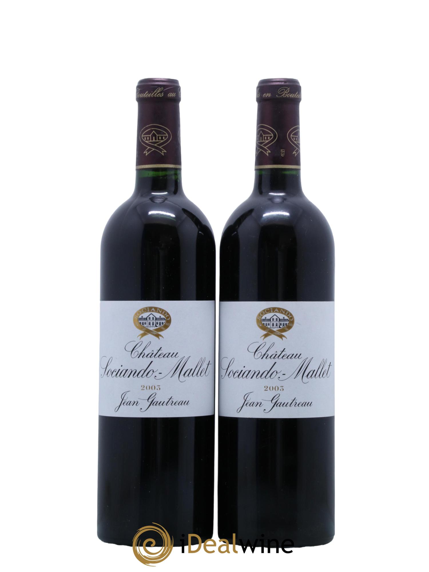 Château Sociando Mallet 2003 - Posten von 2 Flaschen - 0