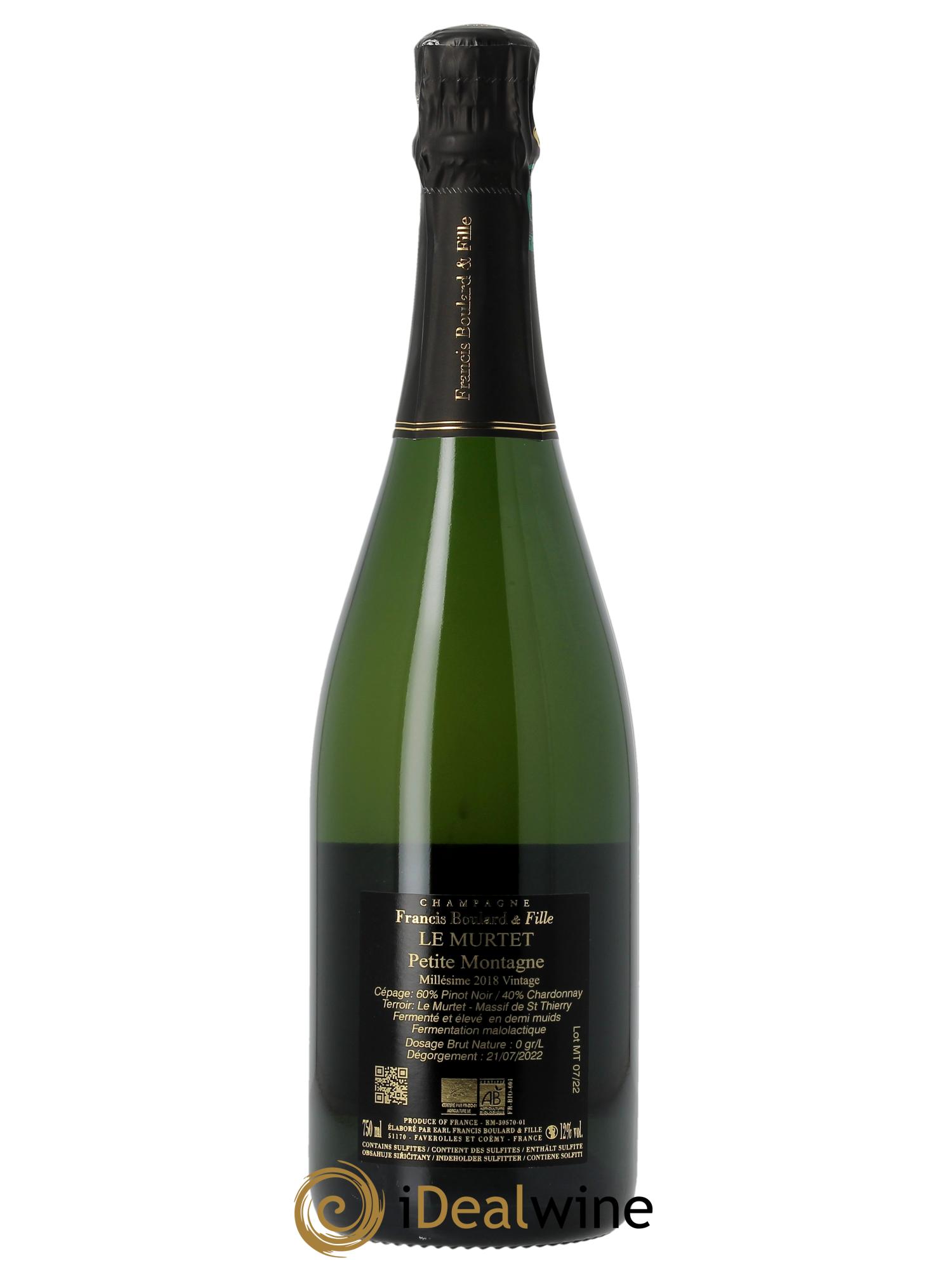 Le Murtet La Petite Montagne Brut Nature Francis Boulard  2018 - Lot de 1 bouteille - 1