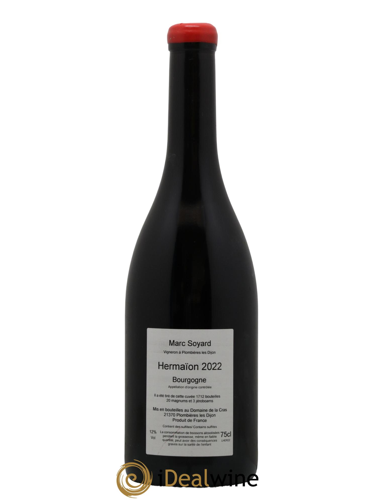 Bourgogne Hermaion Domaine de la Cras - Marc Soyard 2022 - Lot de 1 bouteille - 1