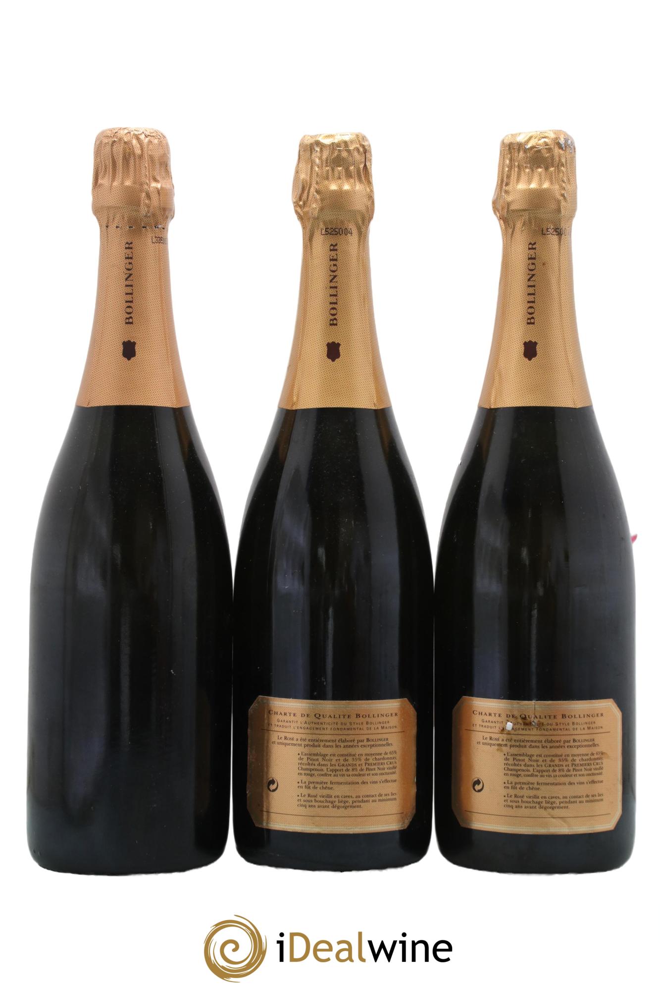 Rosé Brut Bollinger  1985 - Lot of 3 bottles - 1
