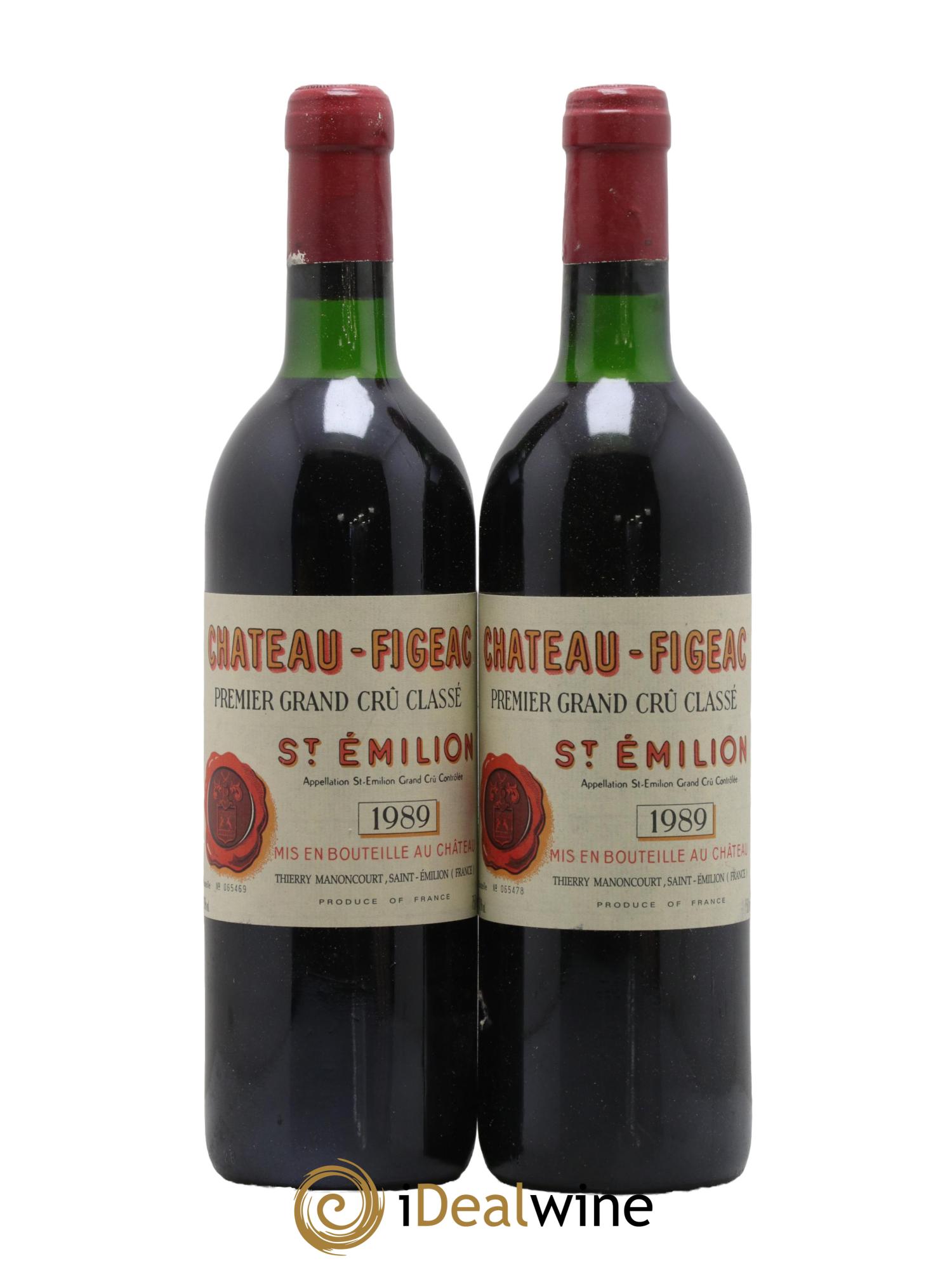 Château Figeac 1er Grand Cru Classé A 1989 - Lot de 2 bouteilles - 0