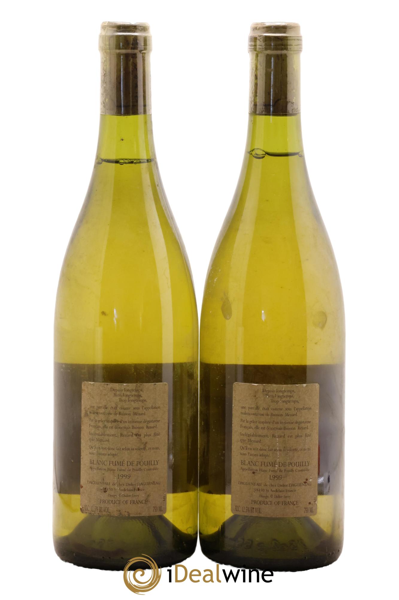 Pouilly-Fumé Buisson Renard Dagueneau (Domaine Didier - Louis-Benjamin) 1999 - Lotto di 2 bottiglie - 1