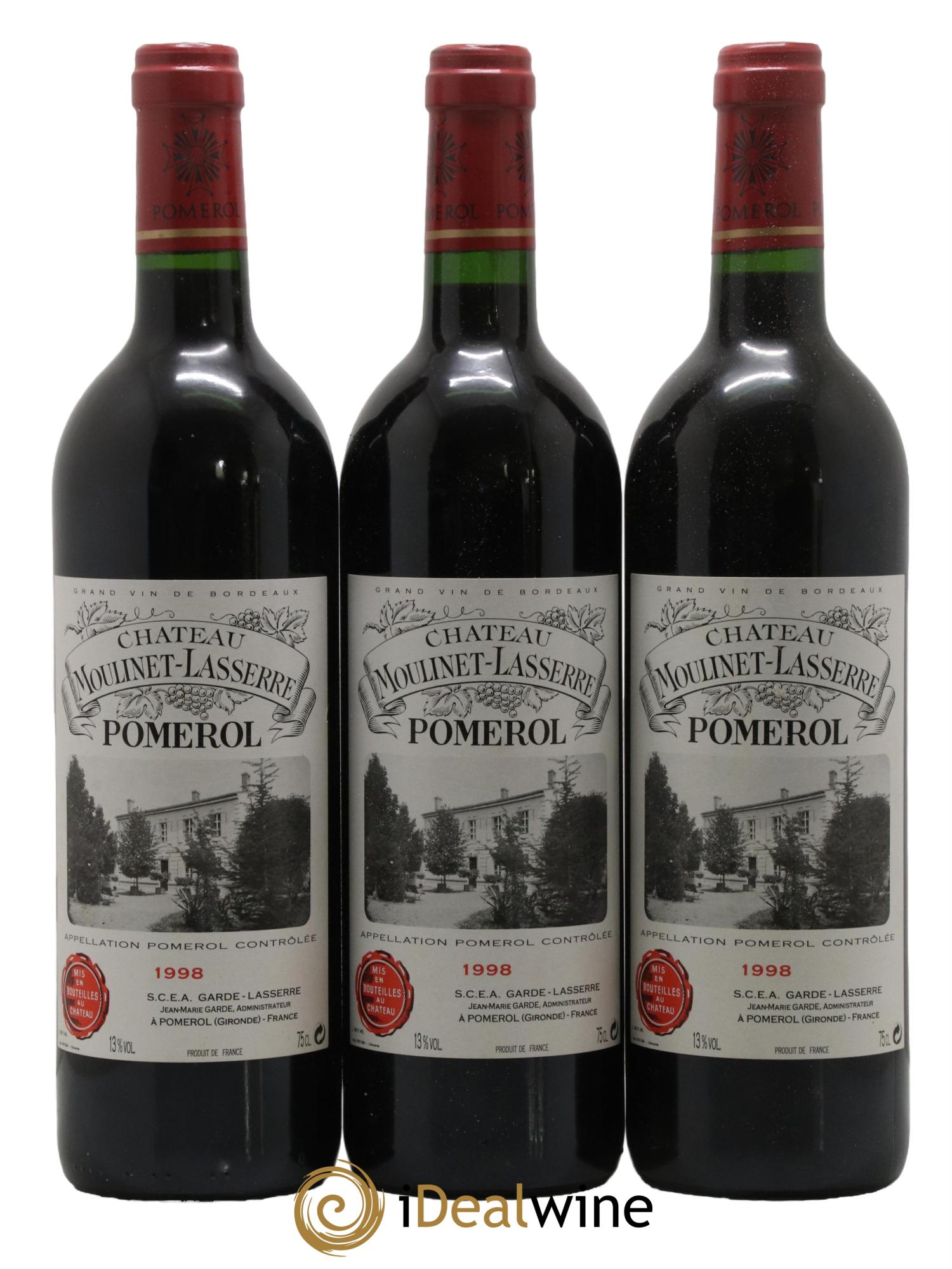 Château Moulinet Lasserre 1998 - Lot de 6 bouteilles - 1