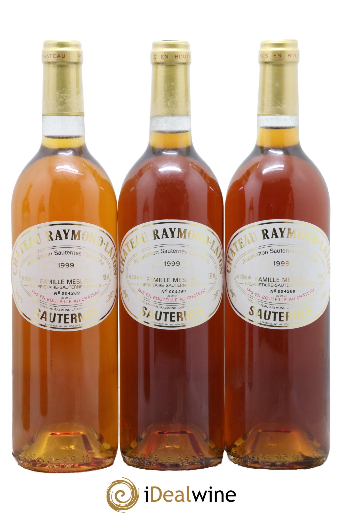 Château Raymond Lafon 1999 - Lote de 3 botellas - 0