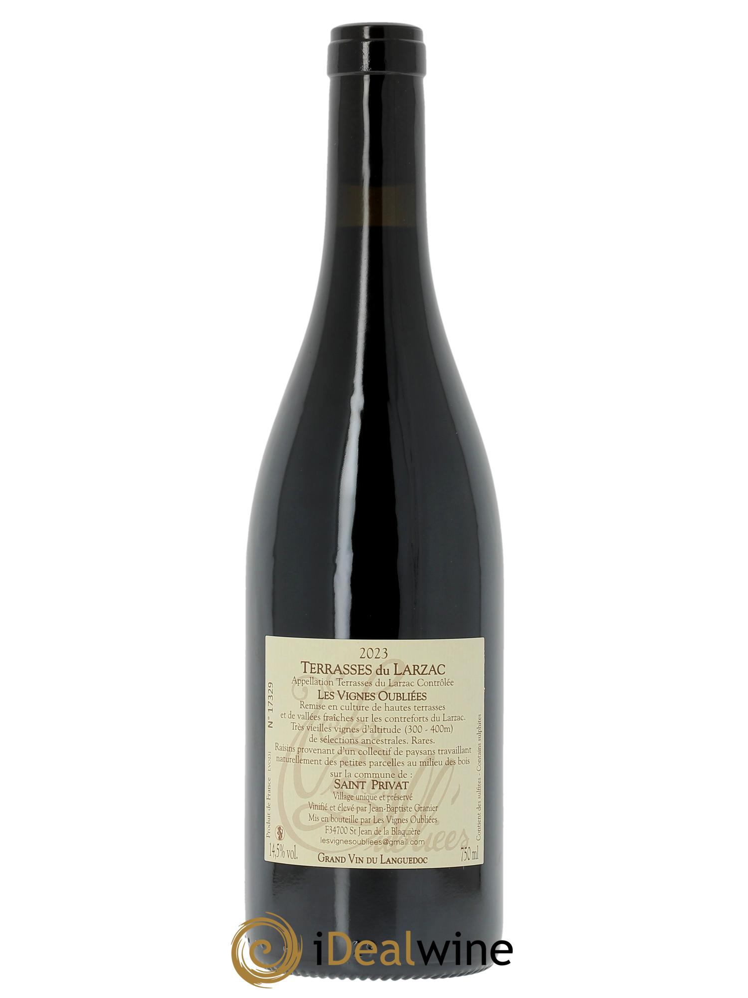 Terrasses du Larzac Les Vignes Oubliées Jean-Baptiste Granier  2023 - Lot de 1 bouteille - 1