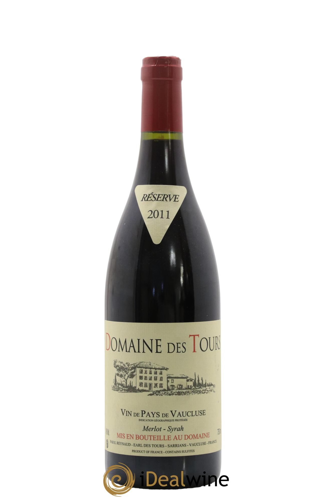 Vaucluse Domaine des Tours Merlot-Syrah Emmanuel Reynaud 2011 - Lot de 1 bouteille - 0