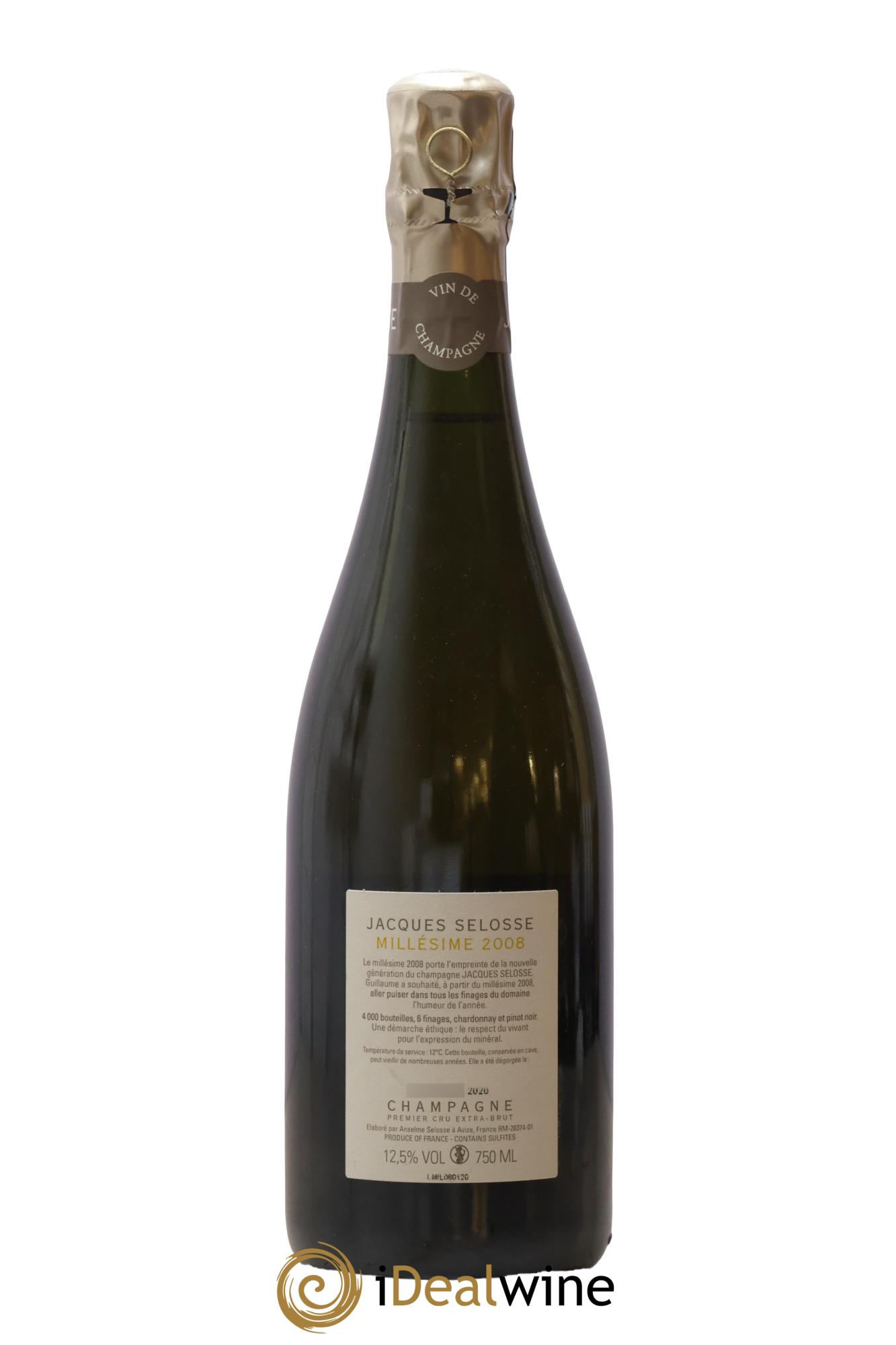 1er Cru Millésimé Extra-Brut Jacques Selosse 2008 - Lot de 1 bouteille - 1