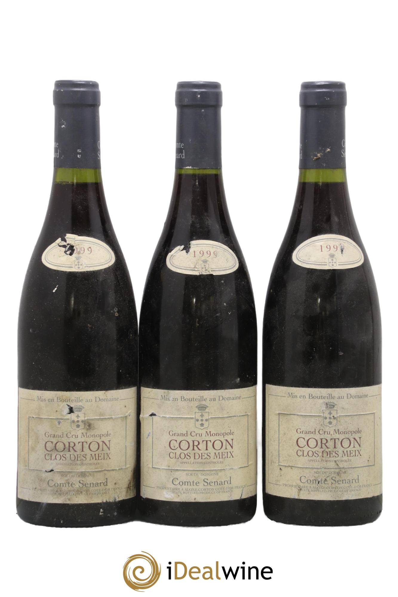 Corton Grand Cru Clos des Meix Monopole Comte Senard 1999 - Lot de 3 bouteilles - 0