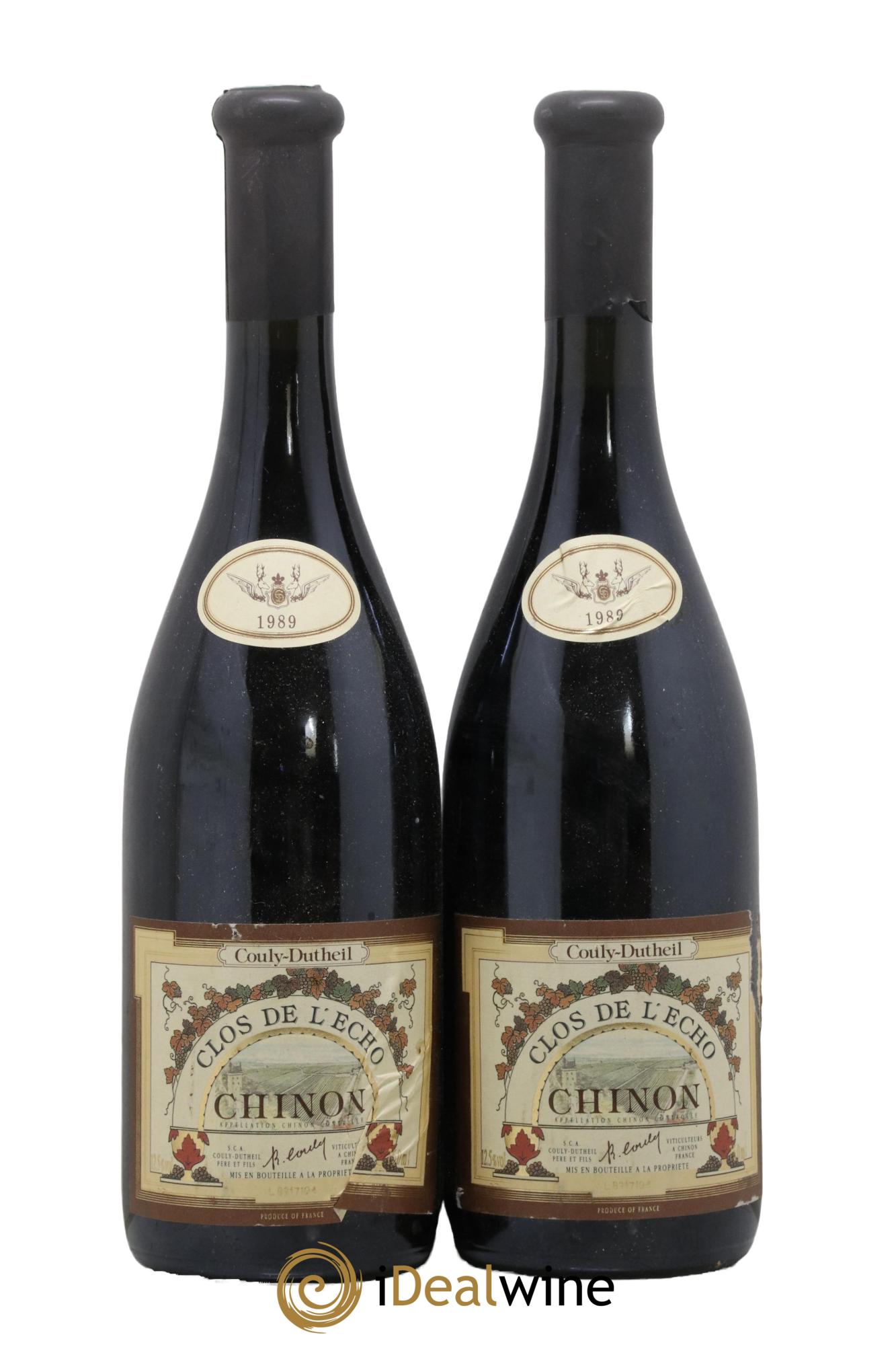 Chinon Clos de l'Echo Couly-Dutheil 1989 - Lot de 2 bouteilles - 0