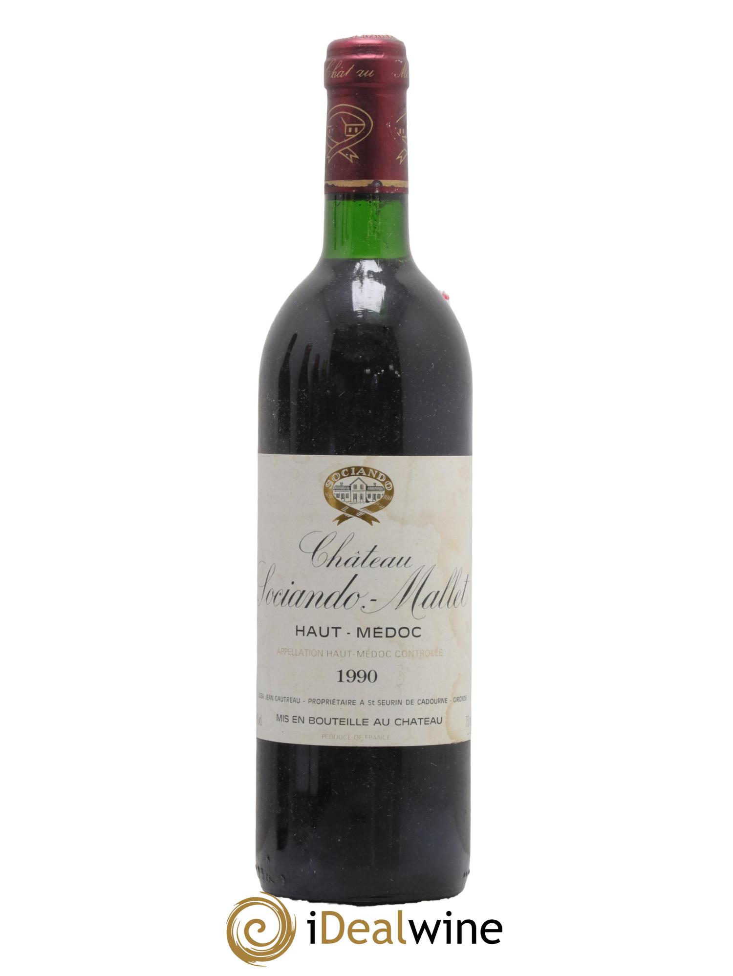 Château Sociando Mallet 1990 - Lot de 1 bouteille - 0