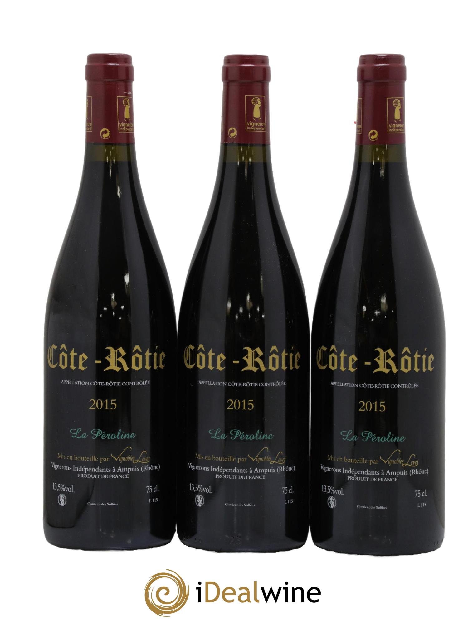 Côte-Rôtie La Péroline Vignobles Levet 2015 - Posten von 3 Flaschen - 1