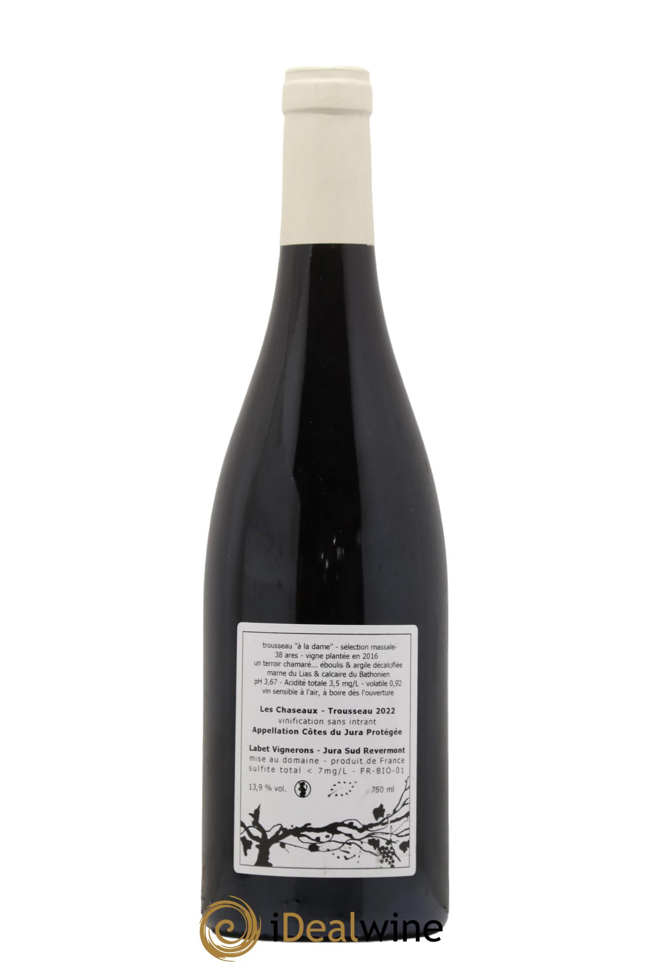 Côtes du Jura Trousseau Les Chaseaux Romain - Julien - Charline Labet 2022 - Lot de 1 bouteille - 1