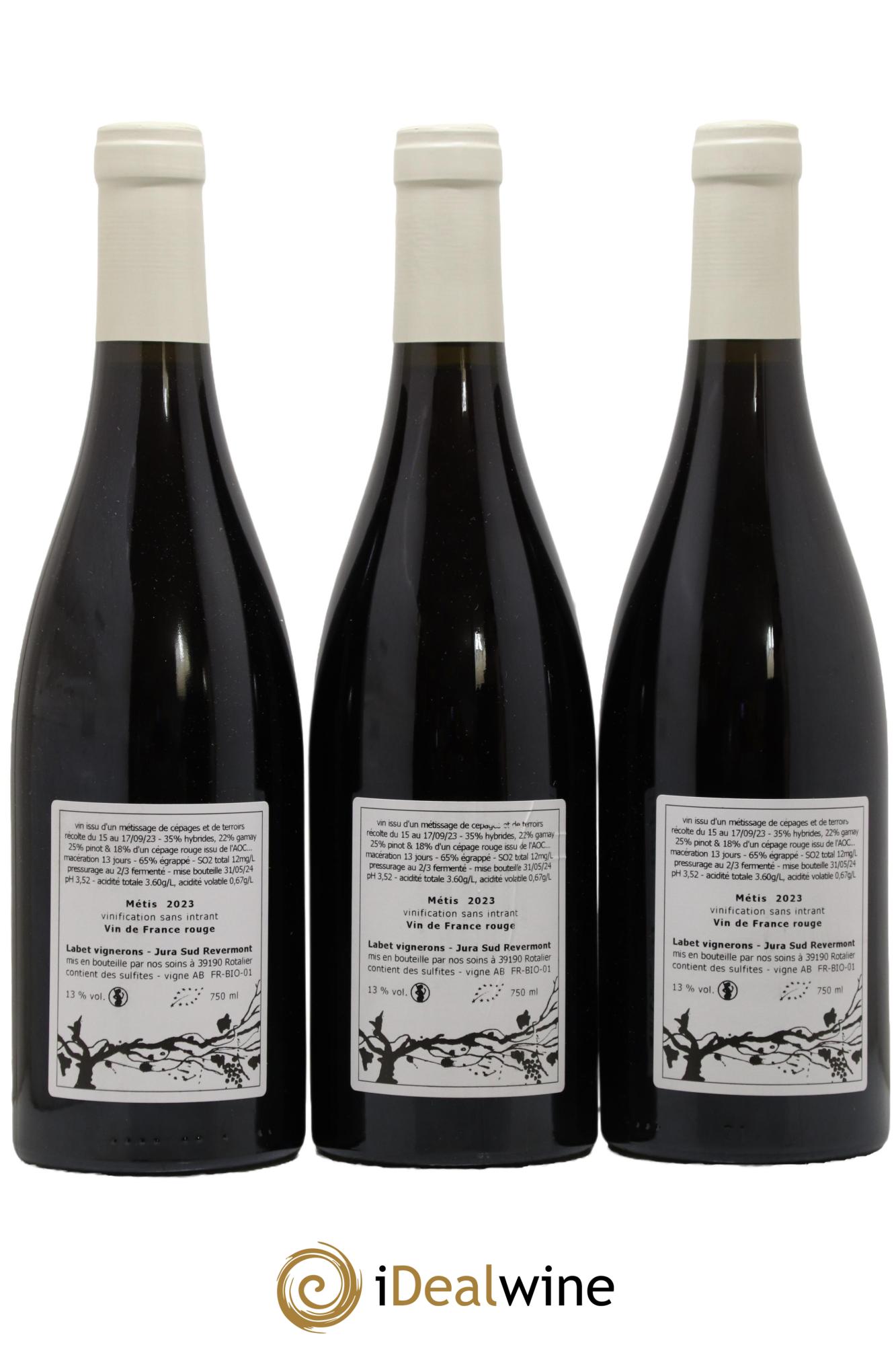 Vin de France Métis Romain - Julien  - Charline Labet 2023 - Lot de 3 bouteilles - 1