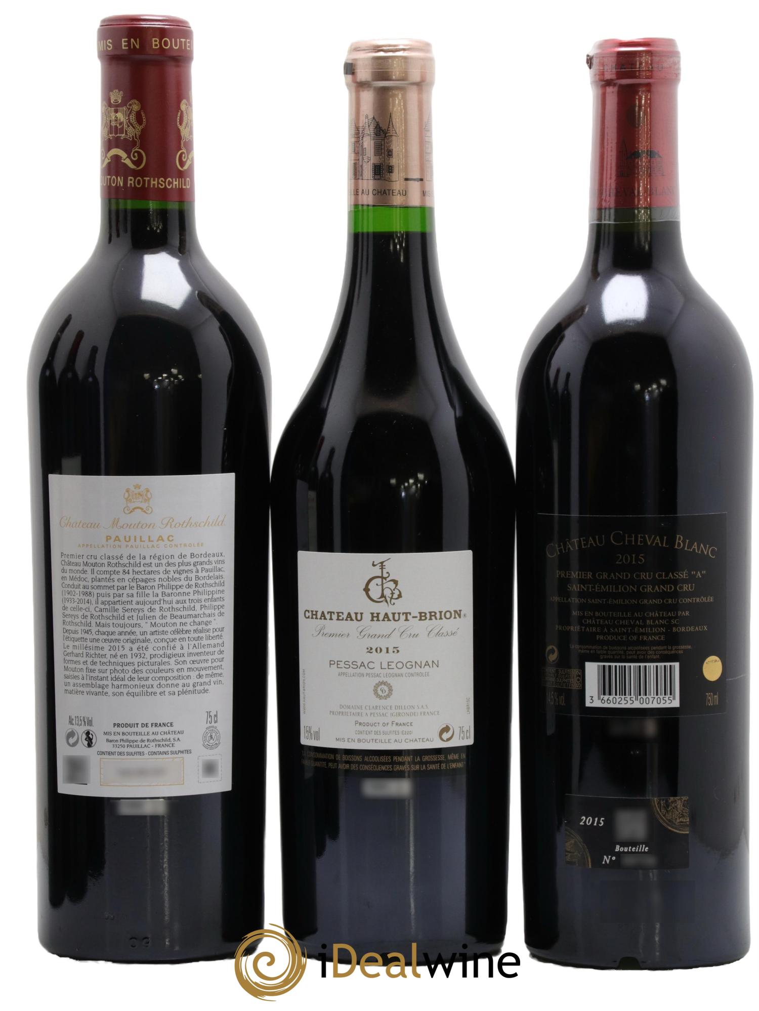 Caisse Collection Duclot  PETRUS - MARGAUX - LAFITE - MOUTON ROTHSCHILD - HAUT-BRION - CHEVAL BLANC - MISSION HAUT-BRION - AUSONE - YQUEM 2015 - Lot of 9 bottles - 4