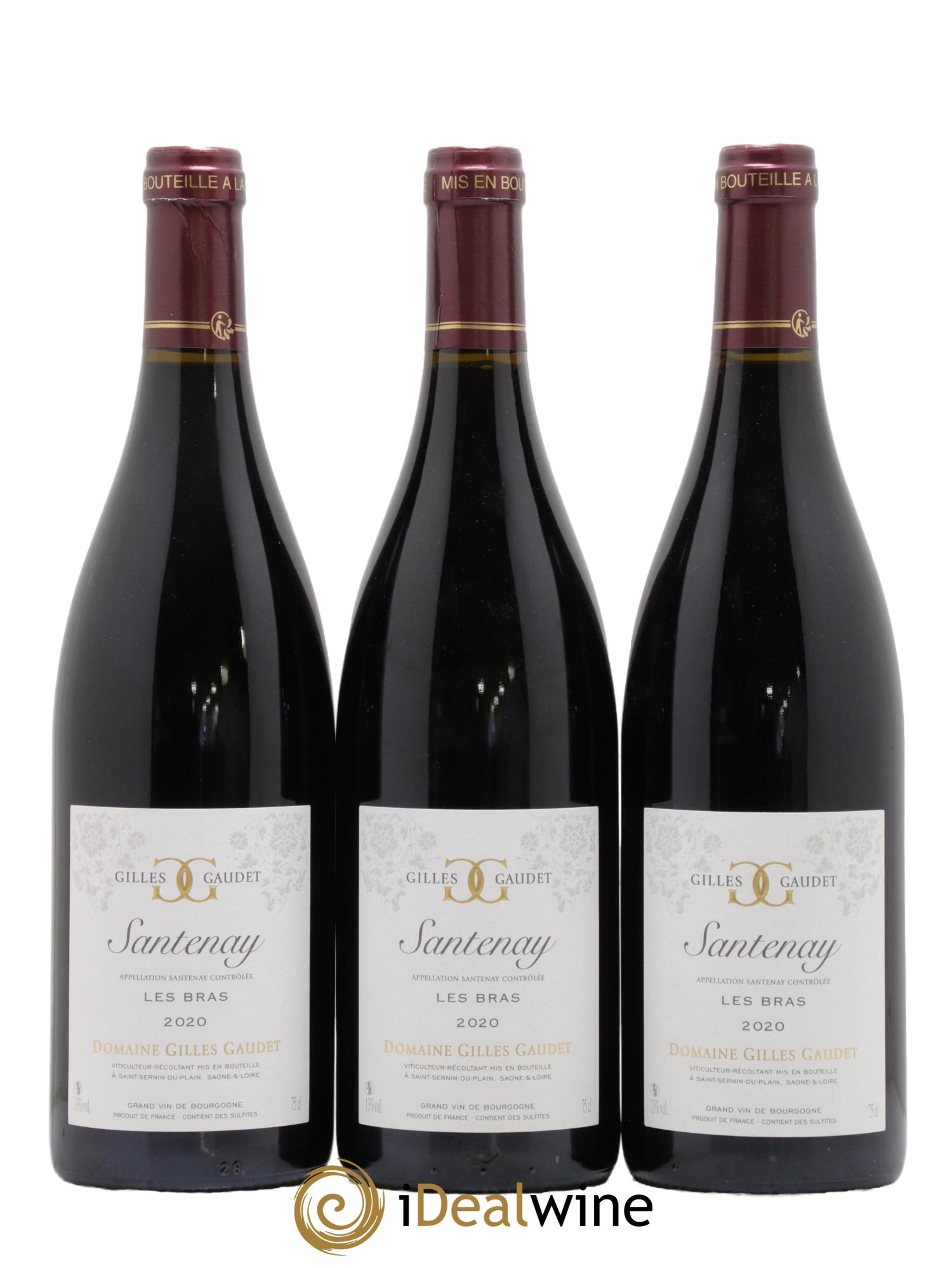 Santenay Les Bras Gilles Gaudet 2020 - Lot de 3 bouteilles - 0