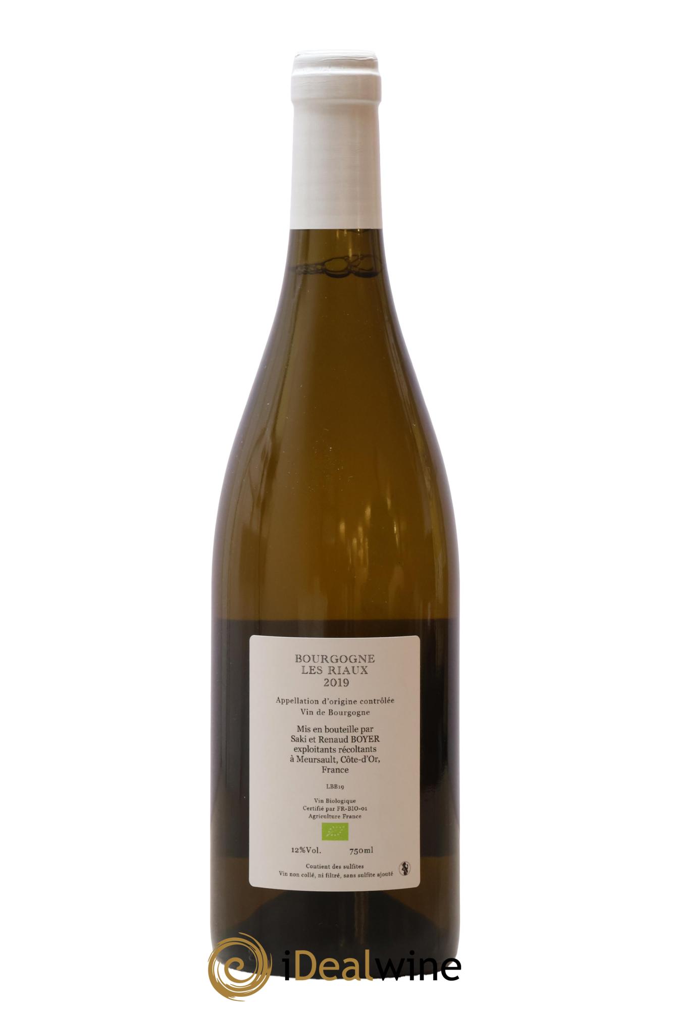 Bourgogne Les Riaux Renaud Boyer 2019 - Lot de 1 bouteille - 1