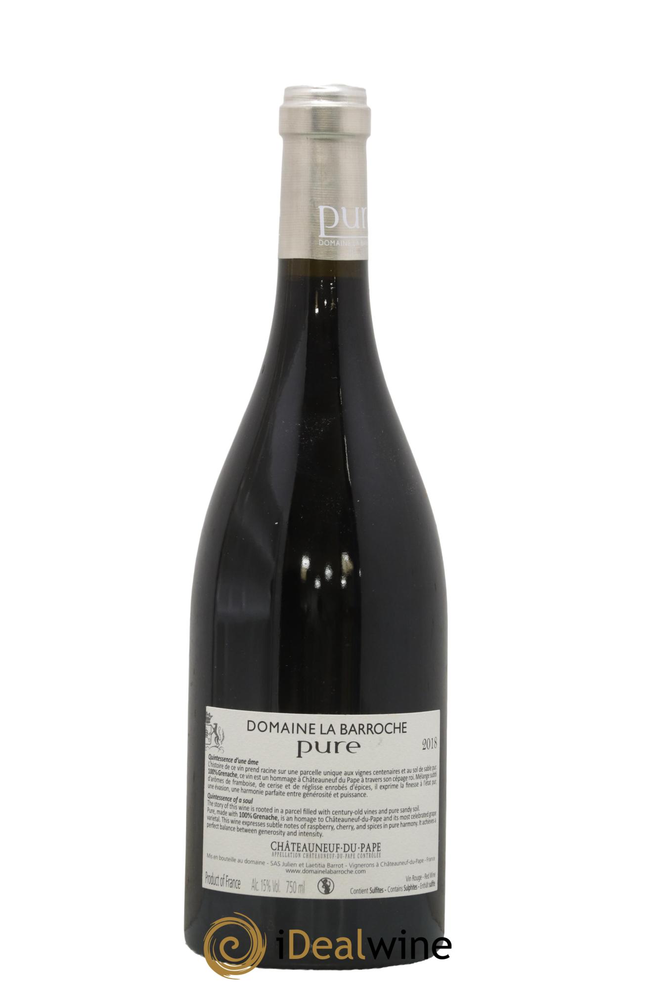 Châteauneuf-du-Pape Cuvée Pure Domaine La Barroche 2018 - Lot of 1 bottle - 1