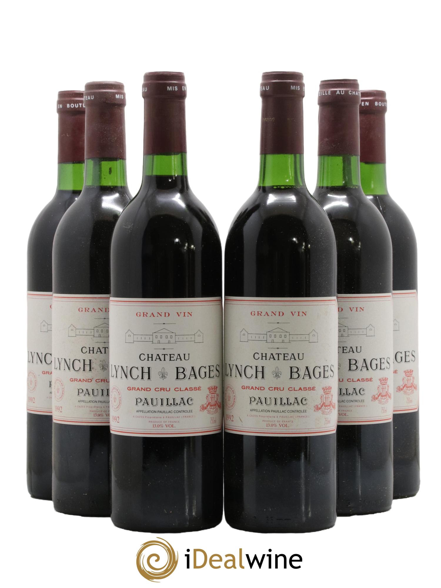Château Lynch Bages 5ème Grand Cru Classé 1992 - Lot de 6 bouteilles - 0