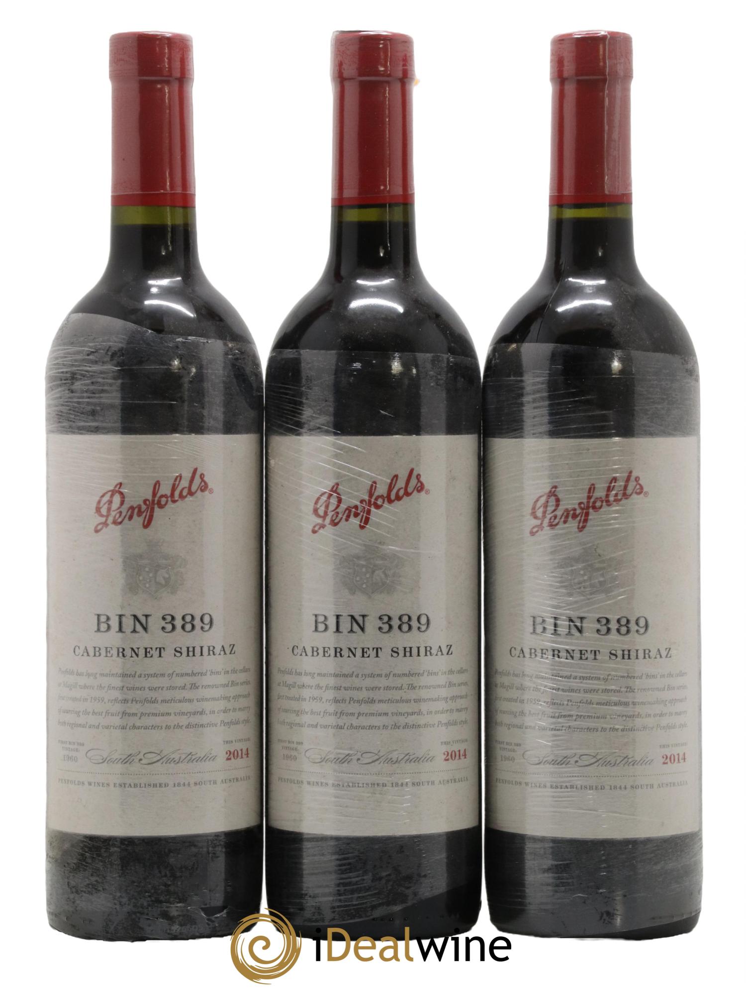 South Australia Penfolds Wines Bin 389 Cabernet Shiraz 2014 - Lot of 3 bottles - 0