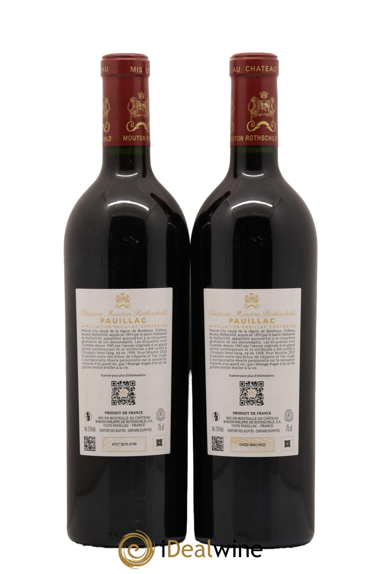 Château Mouton Rothschild 1er Grand Cru Classé 2020 - Lot de 2 bouteilles - 1