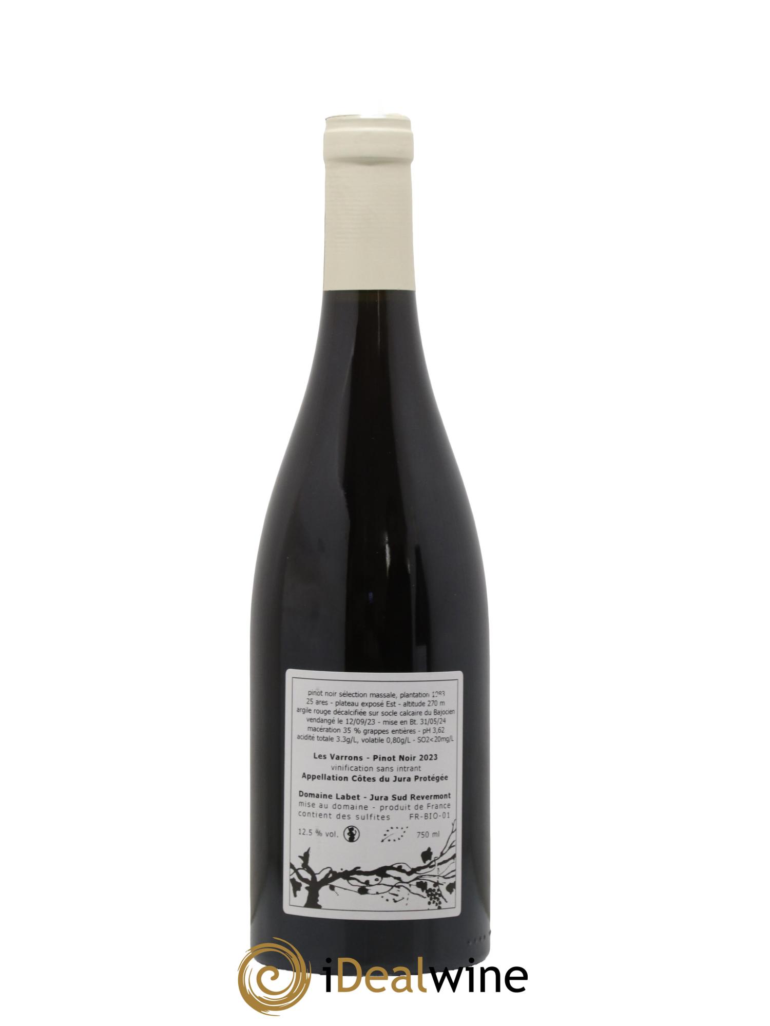 Côtes du Jura Pinot Noir Les Varrons Sélection Massale Romain - Julien  - Charline Labet Massale 2023 - Lot de 1 bouteille - 1