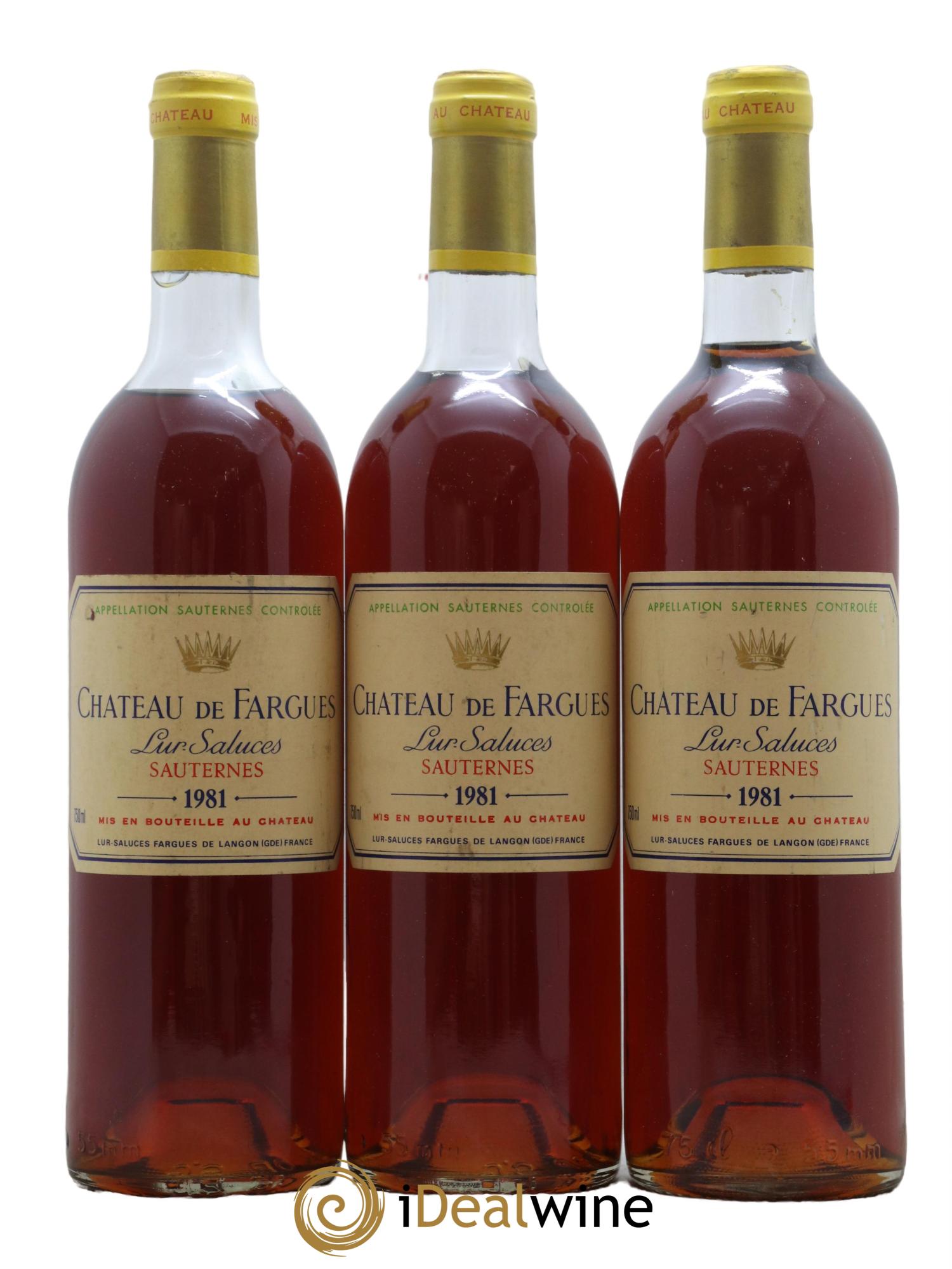 Château de Fargues 1981 - Lotto di 3 bottiglie - 0