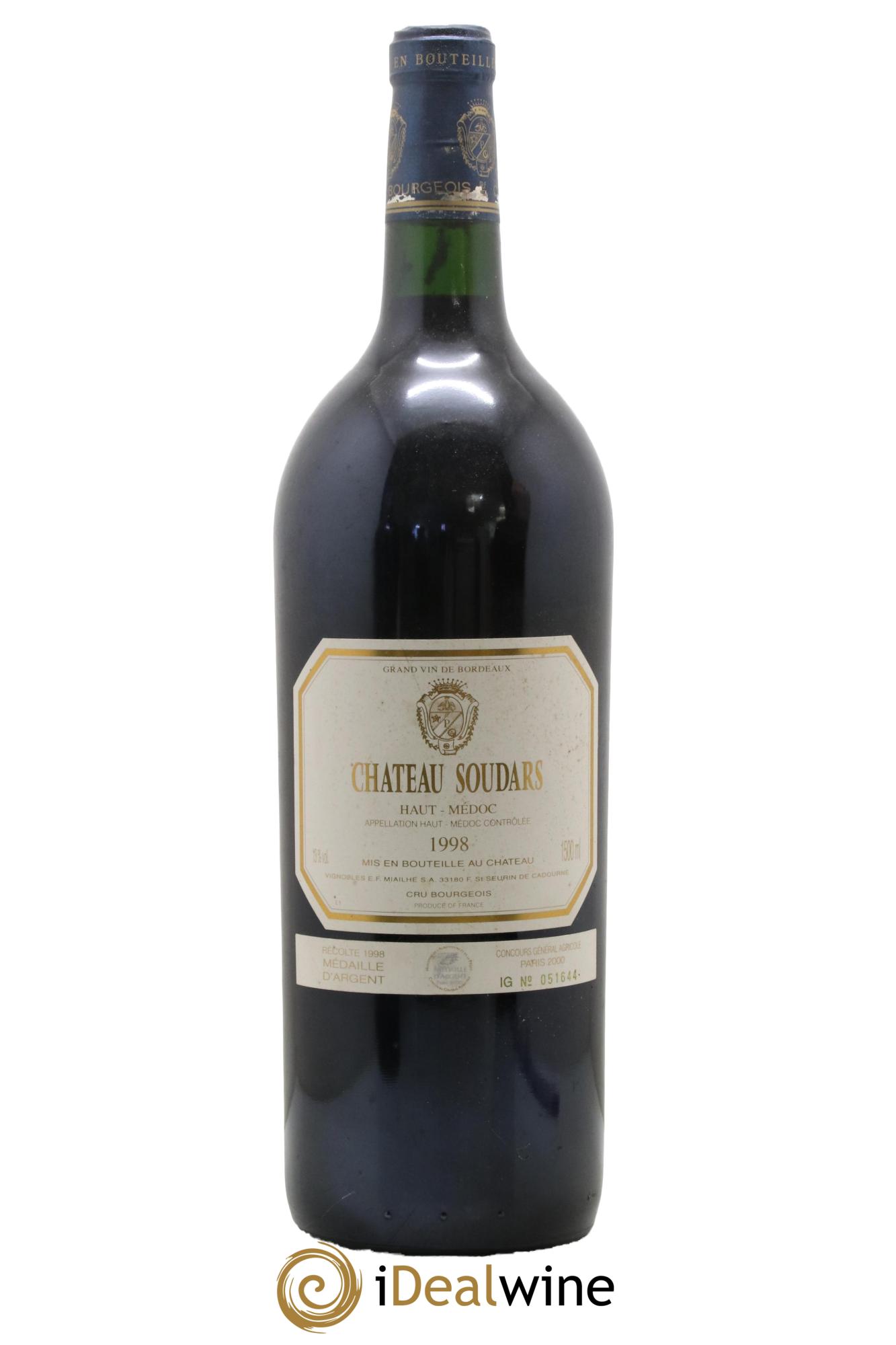 Château Soudars Cru Bourgeois  1998 - Lot of 1 magnum - 0