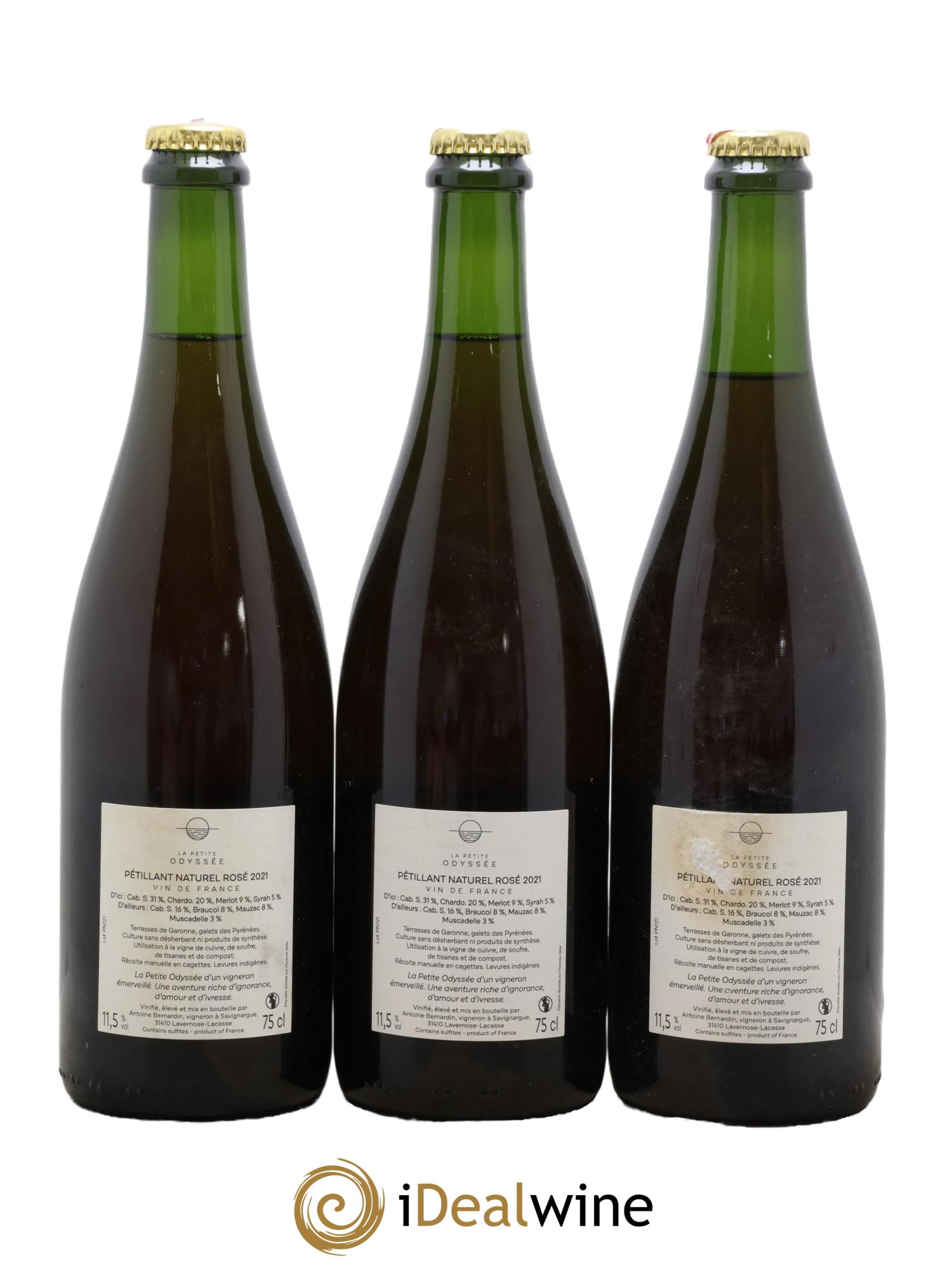 Vin de France Pet Nat La Petite Odyssée 2021 - Lotto di 3 bottiglie - 1