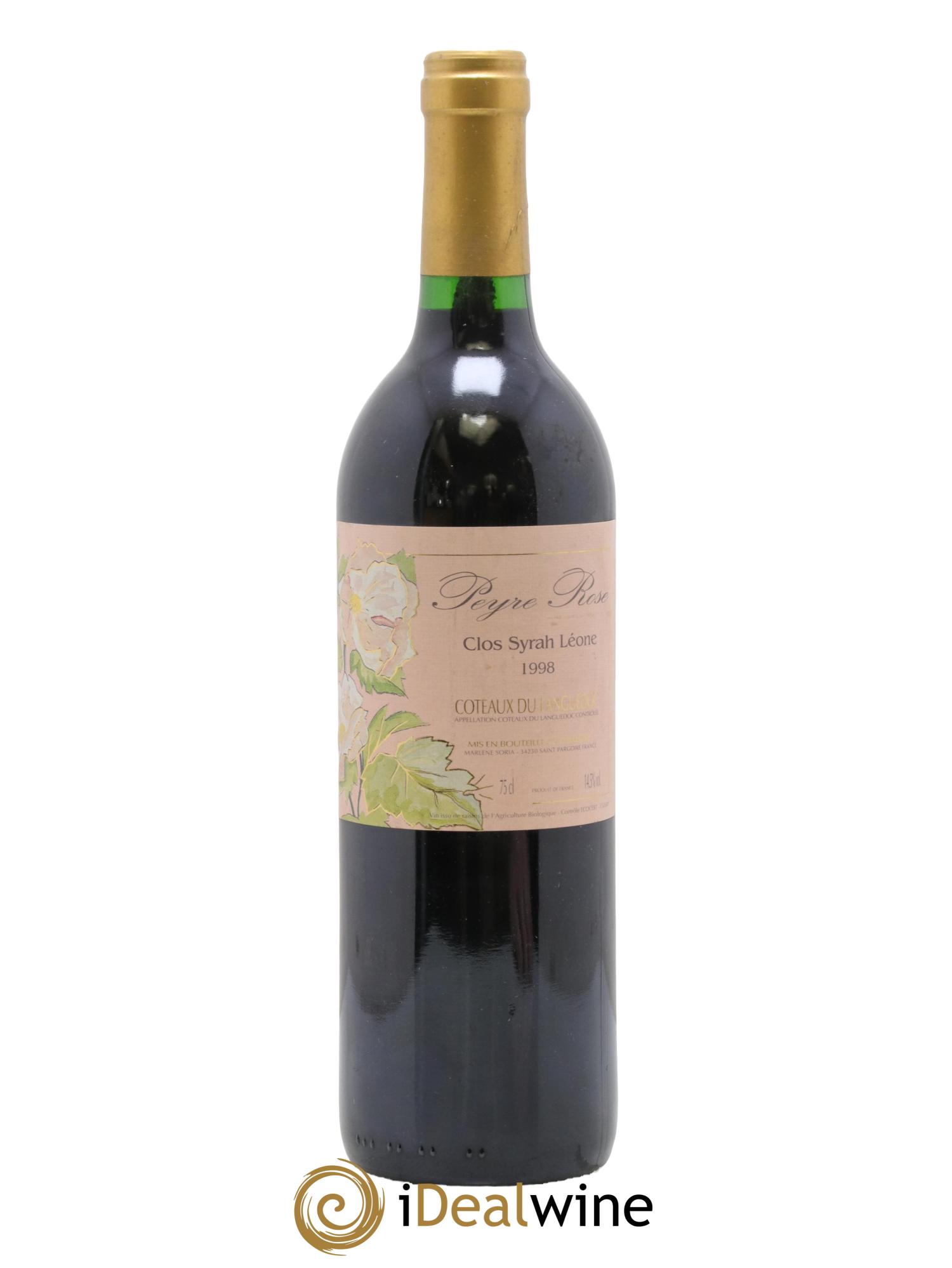Coteaux du Languedoc Domaine Peyre Rose Belle Léone (anciennement Syrah Léone) Marlène Soria 1998 - Lot de 1 bouteille - 0