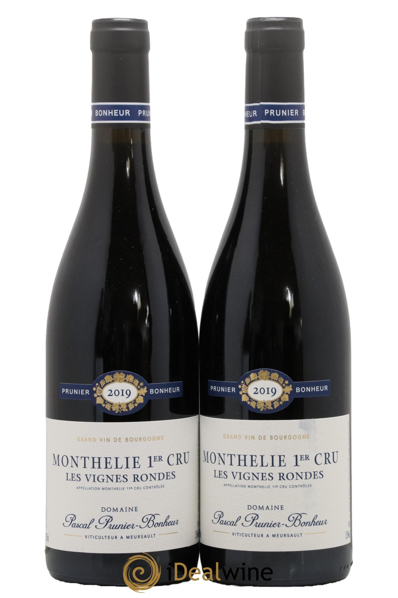 Monthélie 1er Cru Les Vignes Rondes Pascal Prunier Bonheur 2019 - Lot de 2 bouteilles - 0