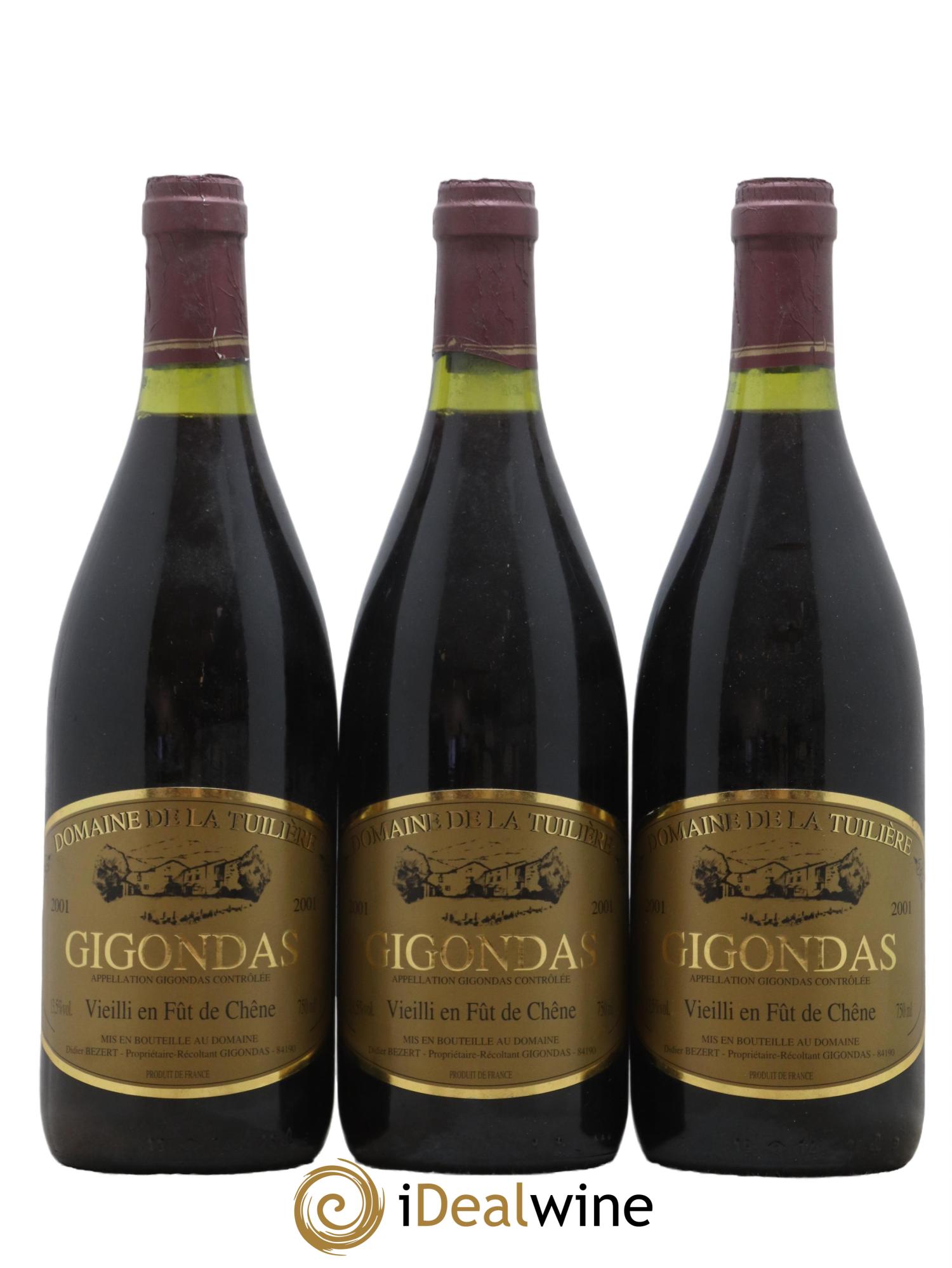 Gigondas Domaine de la Tuilerie 2001 - Lot de 3 bouteilles - 0
