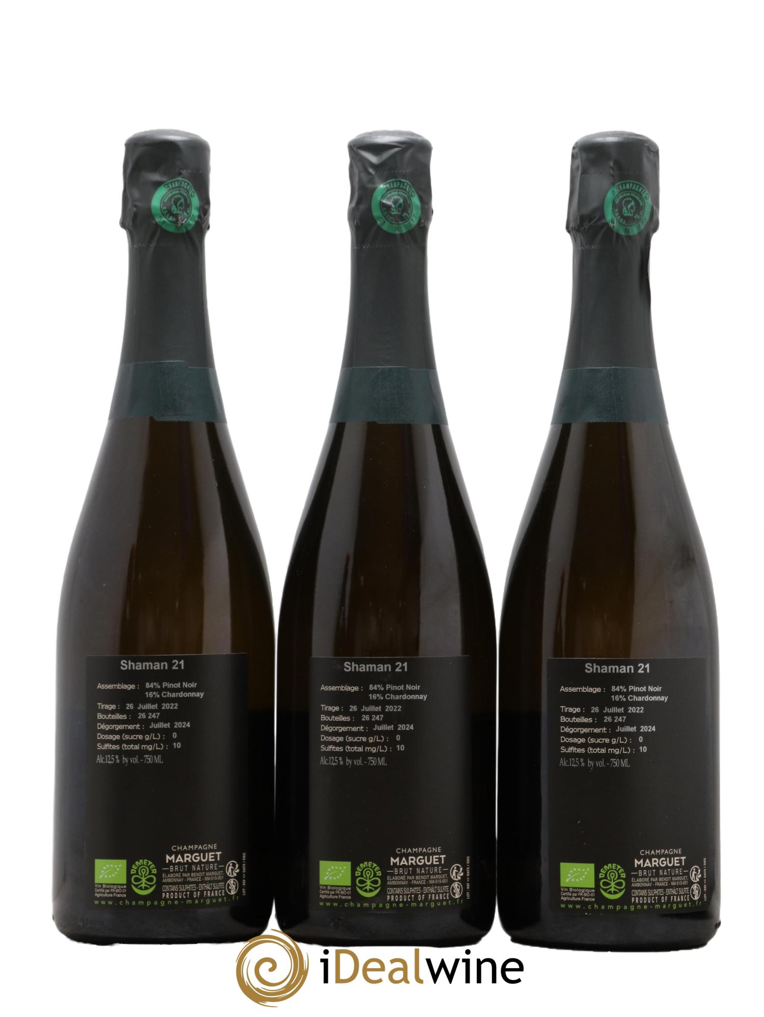 Shaman 21 Grand Cru Brut Nature Marguet 2021 - Lot de 3 bouteilles - 1