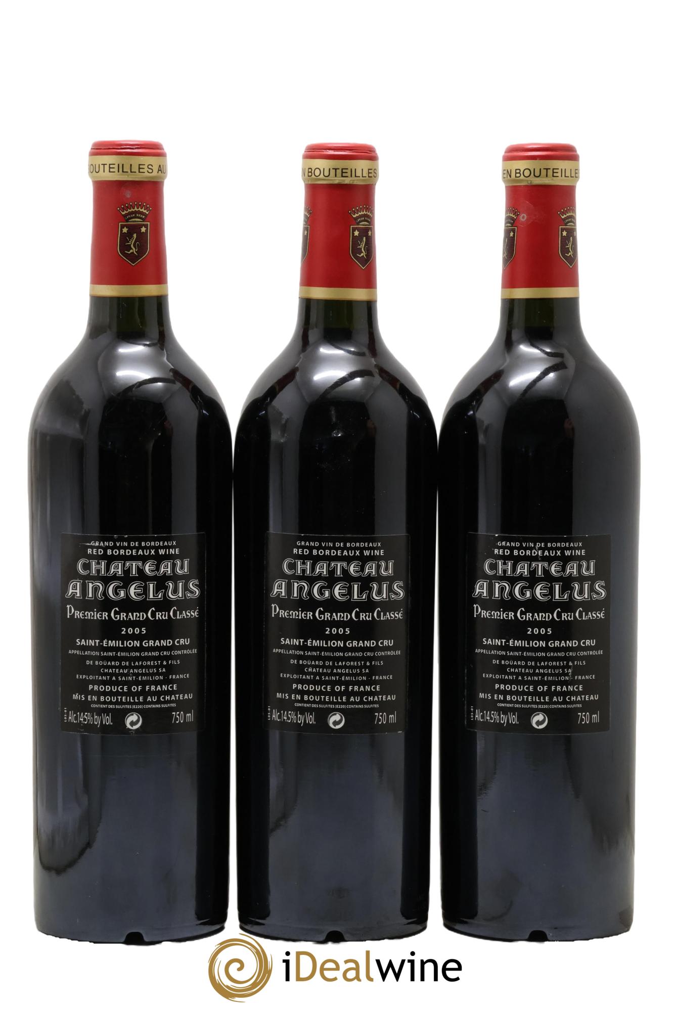 Château Angélus 1er Grand Cru Classé A 2005 - Lot de 3 bouteilles - 1