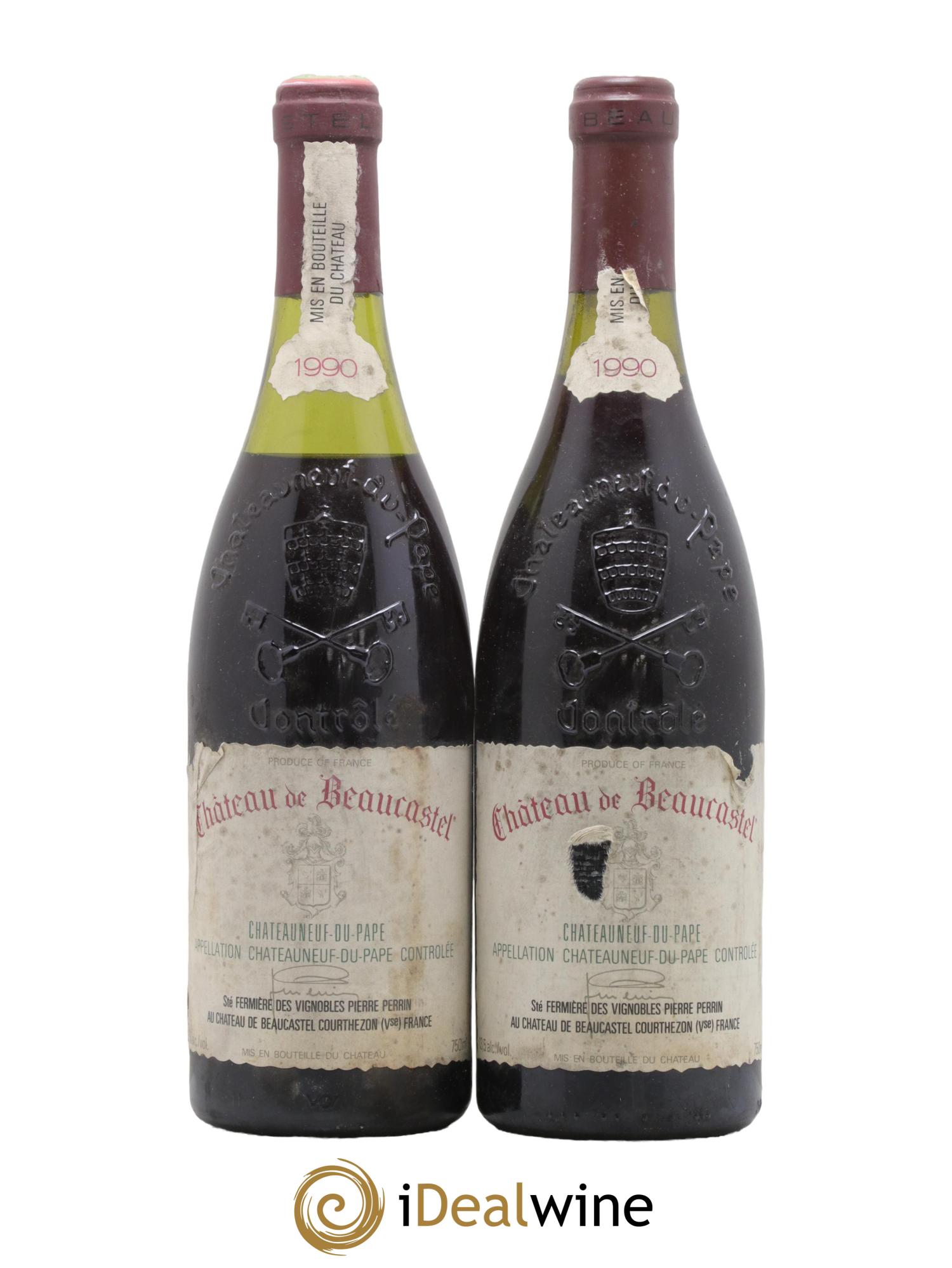 Châteauneuf-du-Pape Château de Beaucastel Famille Perrin 1990 - Lot de 2 bouteilles - 0
