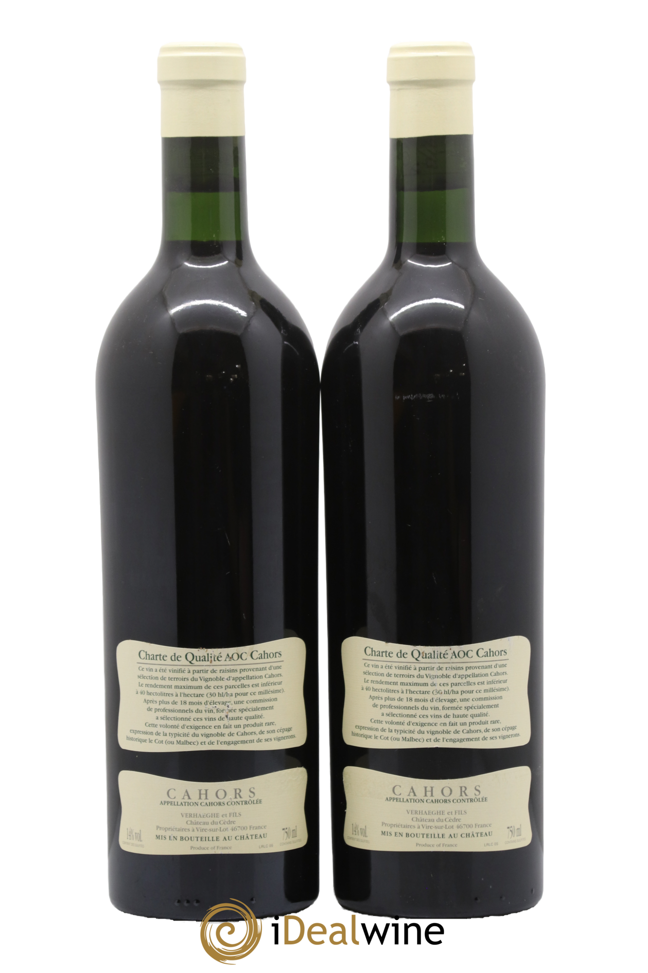Cahors Château du Cèdre Cuvée Le Cèdre Pascal et Jean-Marc Verhaeghe 2005 - Lot de 2 bouteilles - 1