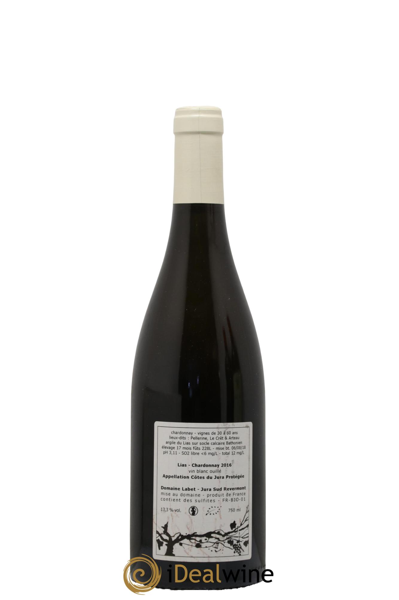Côtes du Jura Chardonnay Lias Romain - Julien - Charline Labet 2016 - Posten von 1 Flasche - 1