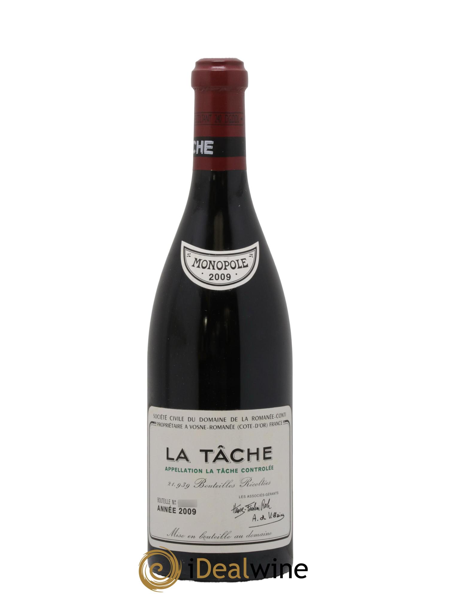 La Tâche Grand Cru Domaine de la Romanée-Conti 2009 - Lot de 1 bouteille - 0