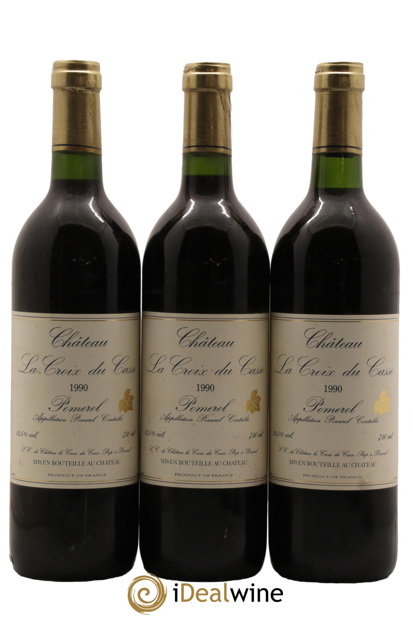 Château la Croix du Casse 1990 - Lot de 3 bouteilles - 0