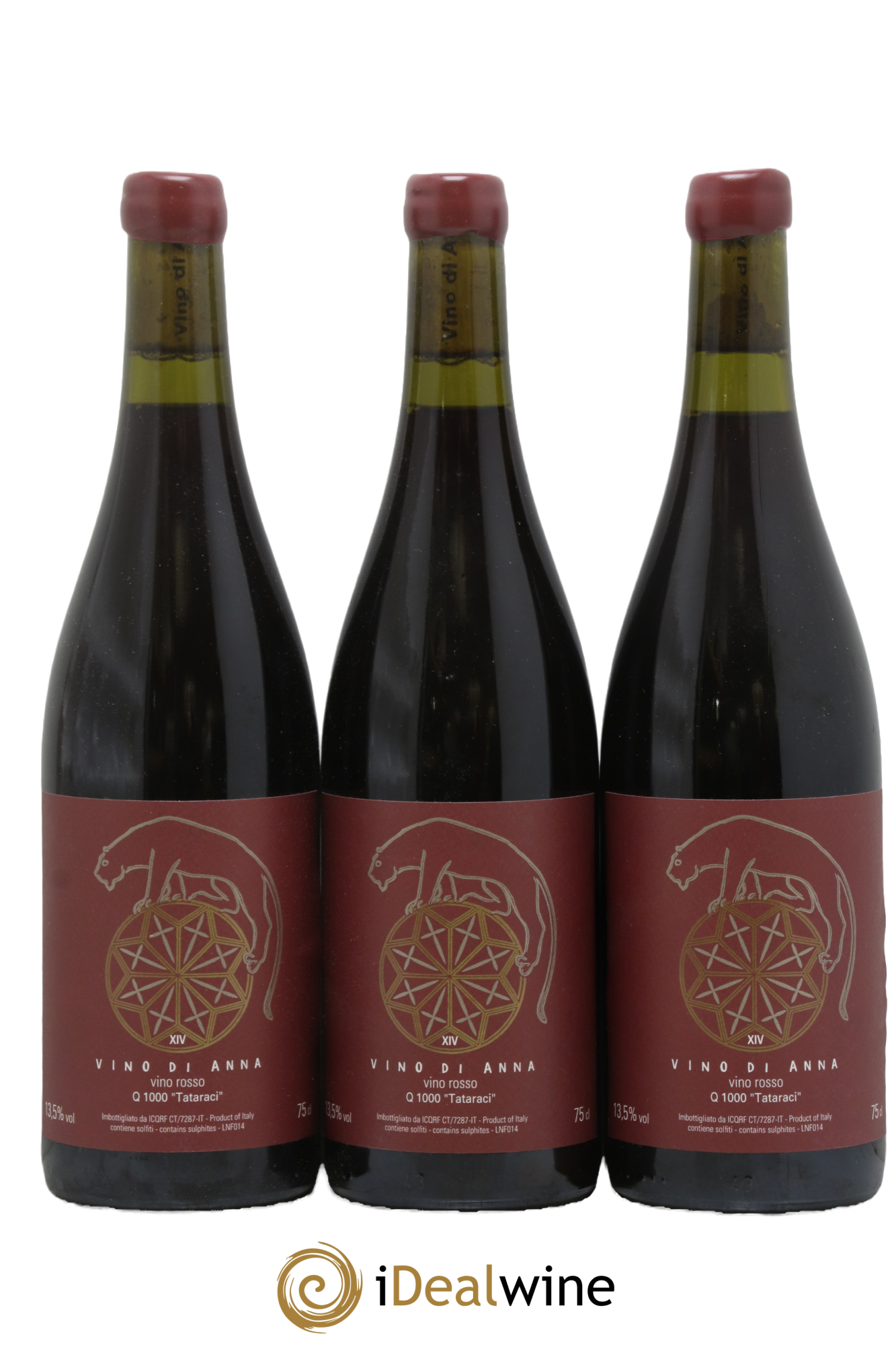 Italie Terre Siciliane IGT Q1000 Tataraci Vino di Anna 2014 - Lot of 3 bottles - 0