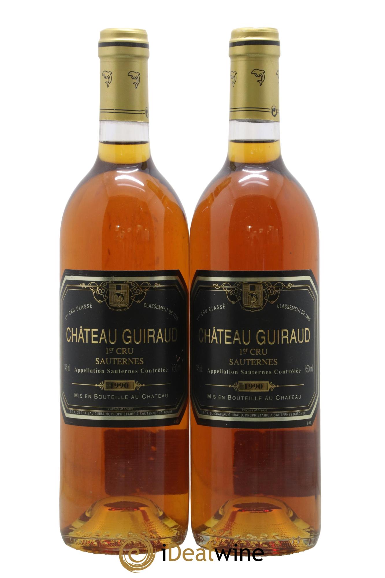 Château Guiraud 1er Grand Cru Classé 1990 - Lot de 2 bouteilles - 0