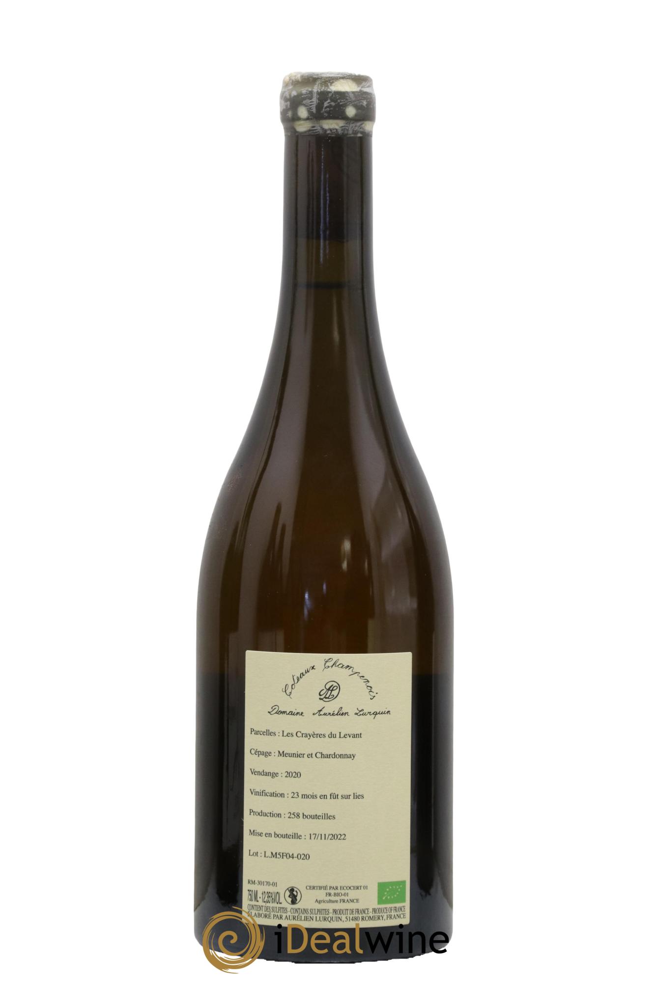 Blancs et Noirs Les Crayères du Levant Aurélien Lurquin 2020 - Lot de 1 bouteille - 1