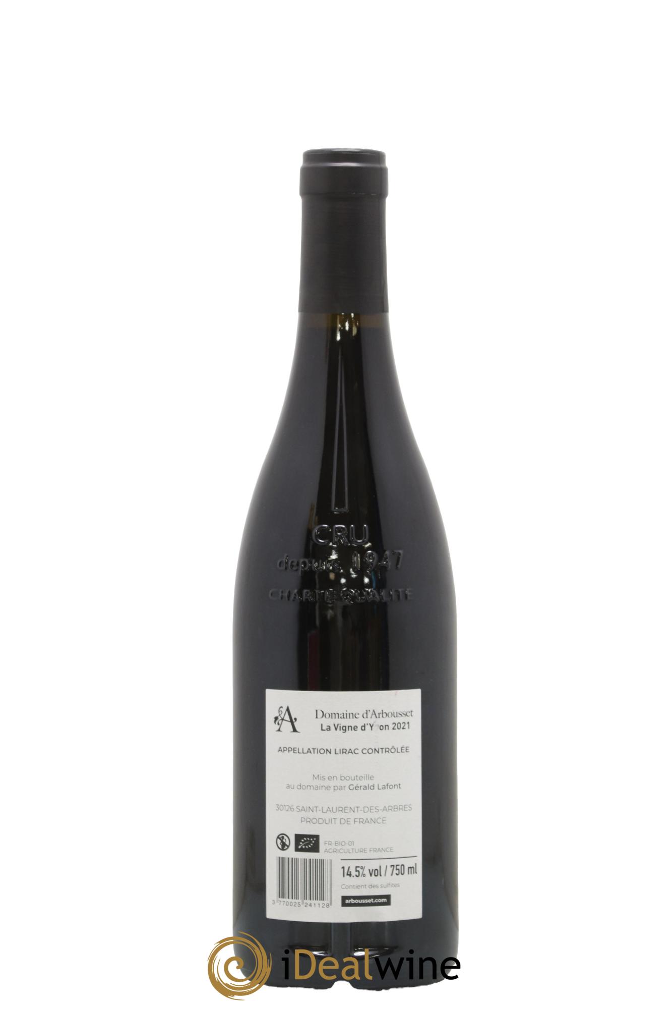 Lirac La Vigne D'Yvon Domaine Arbousset 2021 - Lot de 1 bouteille - 1