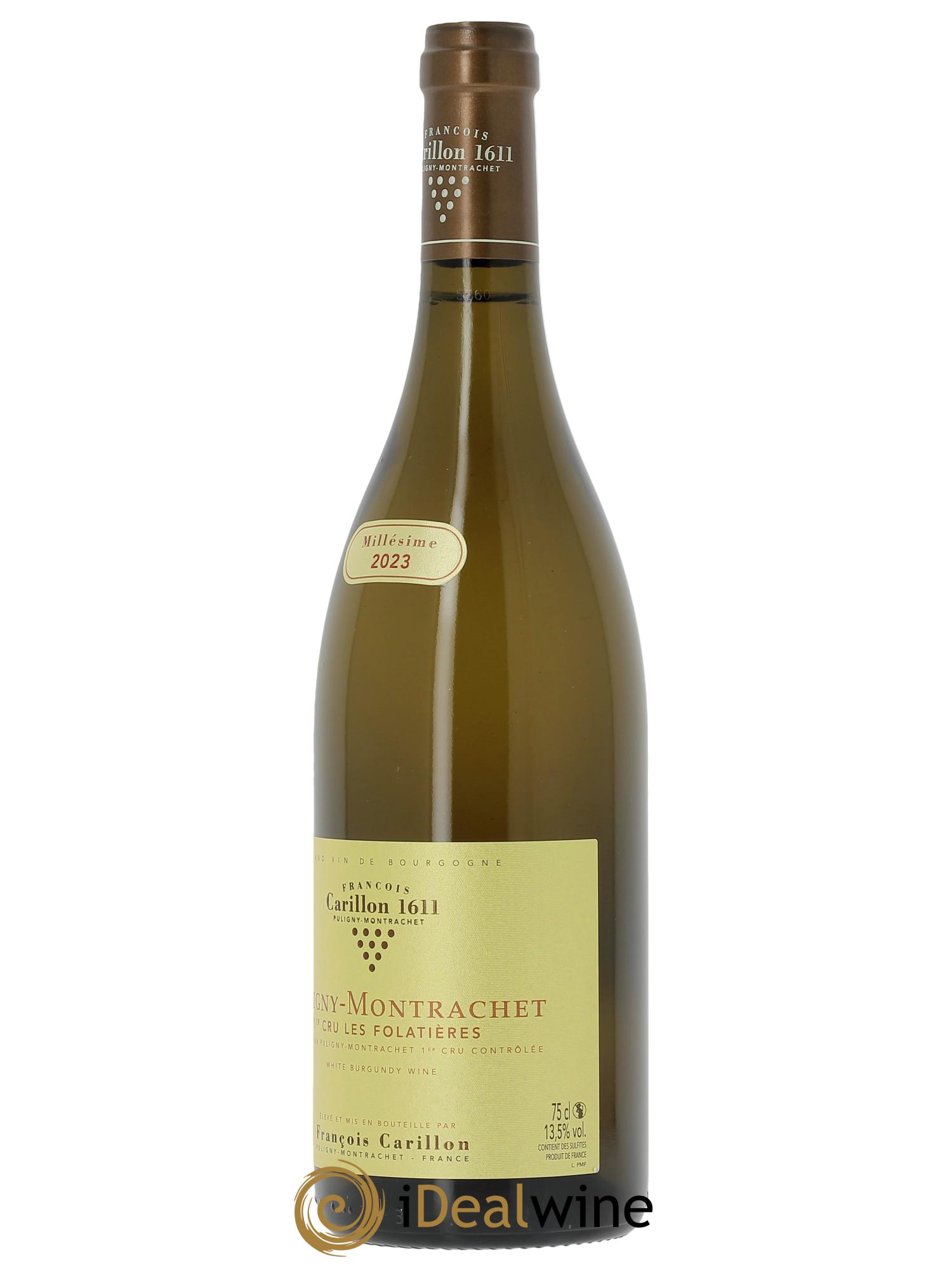 Puligny-Montrachet 1er Cru Les Folatières François Carillon  2023 - Lot de 1 bouteille - 1