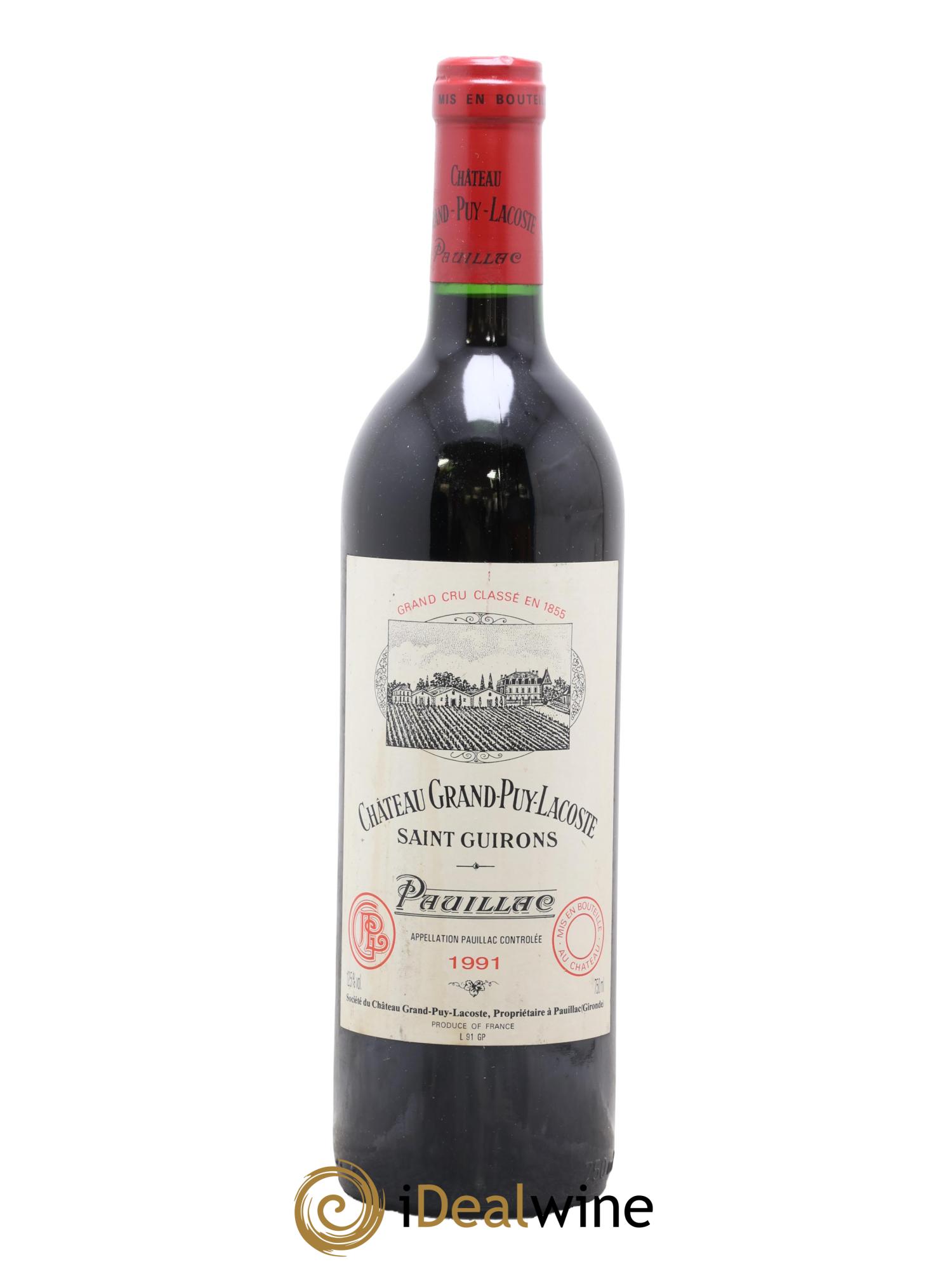 Château Grand Puy Lacoste 5ème Grand Cru Classé 1991 - Lote de 1 botella - 0